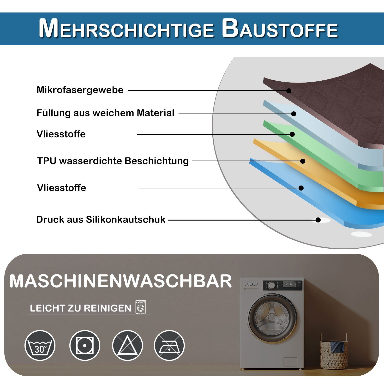 Qelus Sofahusse Sofabezug Wasserdicht, Anti-Rutsch überwurfdecke,Dauerhaft Couchschoner, Waschbar Einfach Bettdecke,Für Haustier Katze Hunde,1 STÜCK