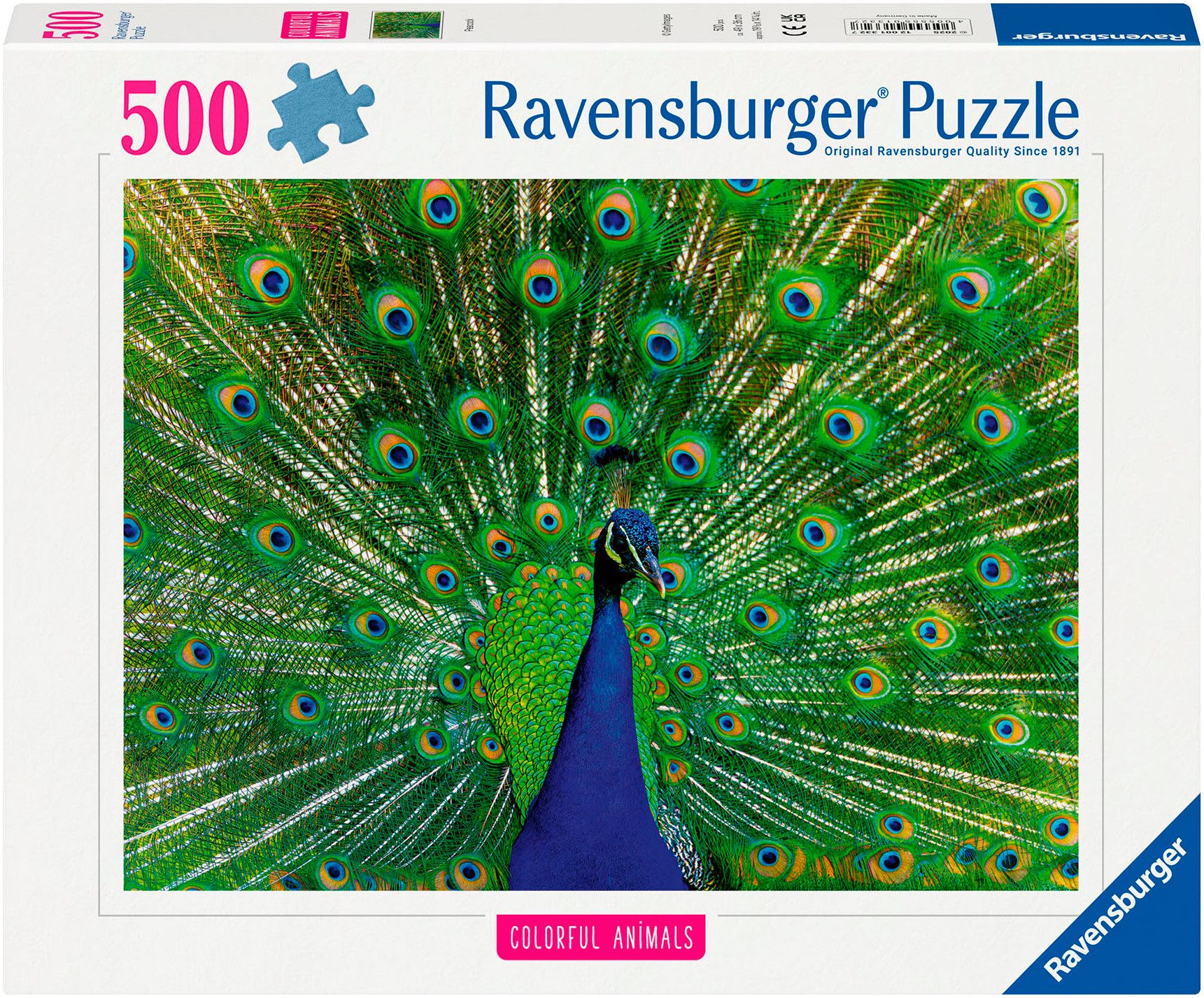 Ravensburger Puzzle Colorful Animals, Peacock, 500 Puzzleteile, Made in Ger günstig online kaufen
