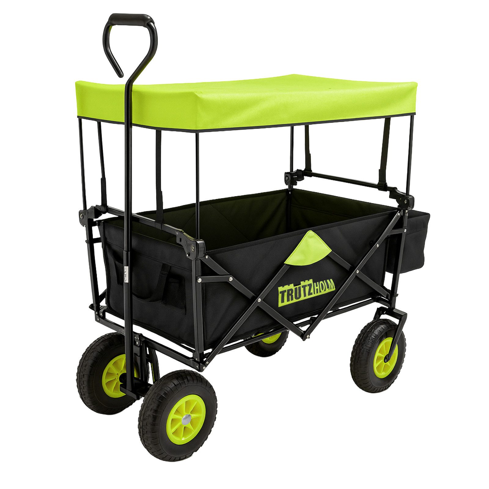 TRUTZHOLM Bollerwagen Bollerwagen faltbar mit Sonnendach 75 kg Tragkraft pannensichere Räder, Klappbar, pannensichere Räder, waschbarer Bezug