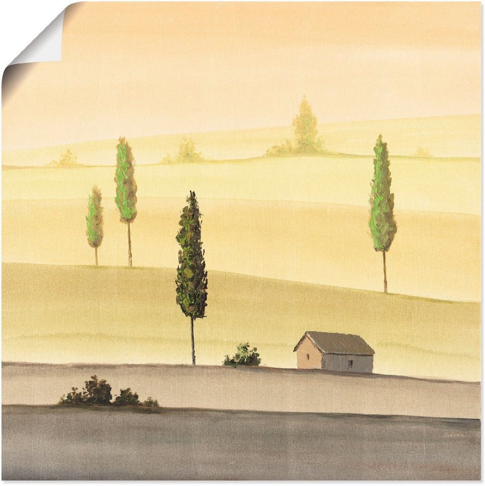 Artland Wandbild Landschaft in Grün I, Wiesen & Bäume (1 St), als Alubild,  Leinwandbild, Wandaufkleber oder Poster in versch. Größen