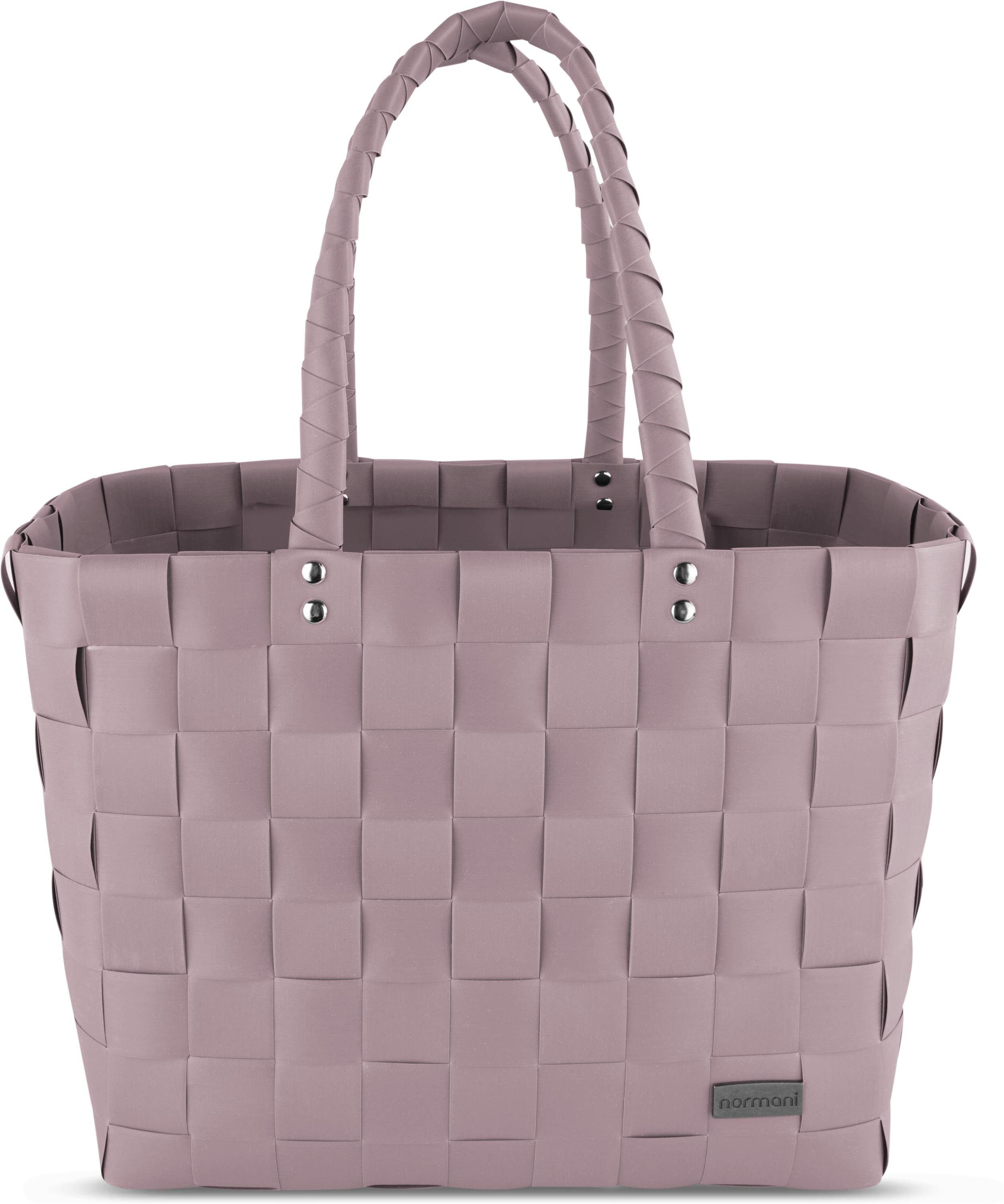 normani Einkaufskorb Einkaufskorb Einkaufstasche aus Kunststoff, 20 l, Flechtkorb aus pflegeleichtem Material Dusty Pink