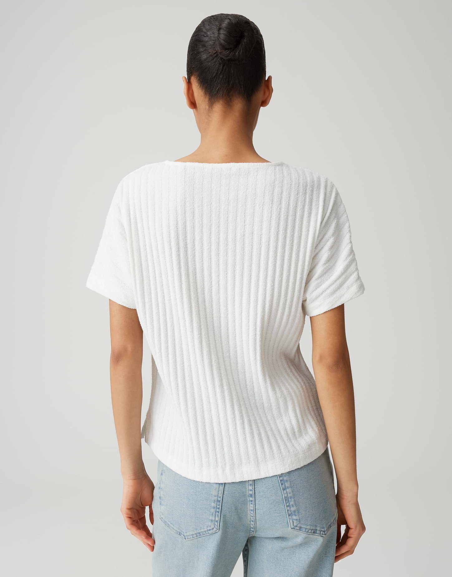 OPUS Kurzarmshirt Sombri aus Jersey mit Rippstruktur elastischer Stoff, weicher Griff, Casual – Bild 3 von 5