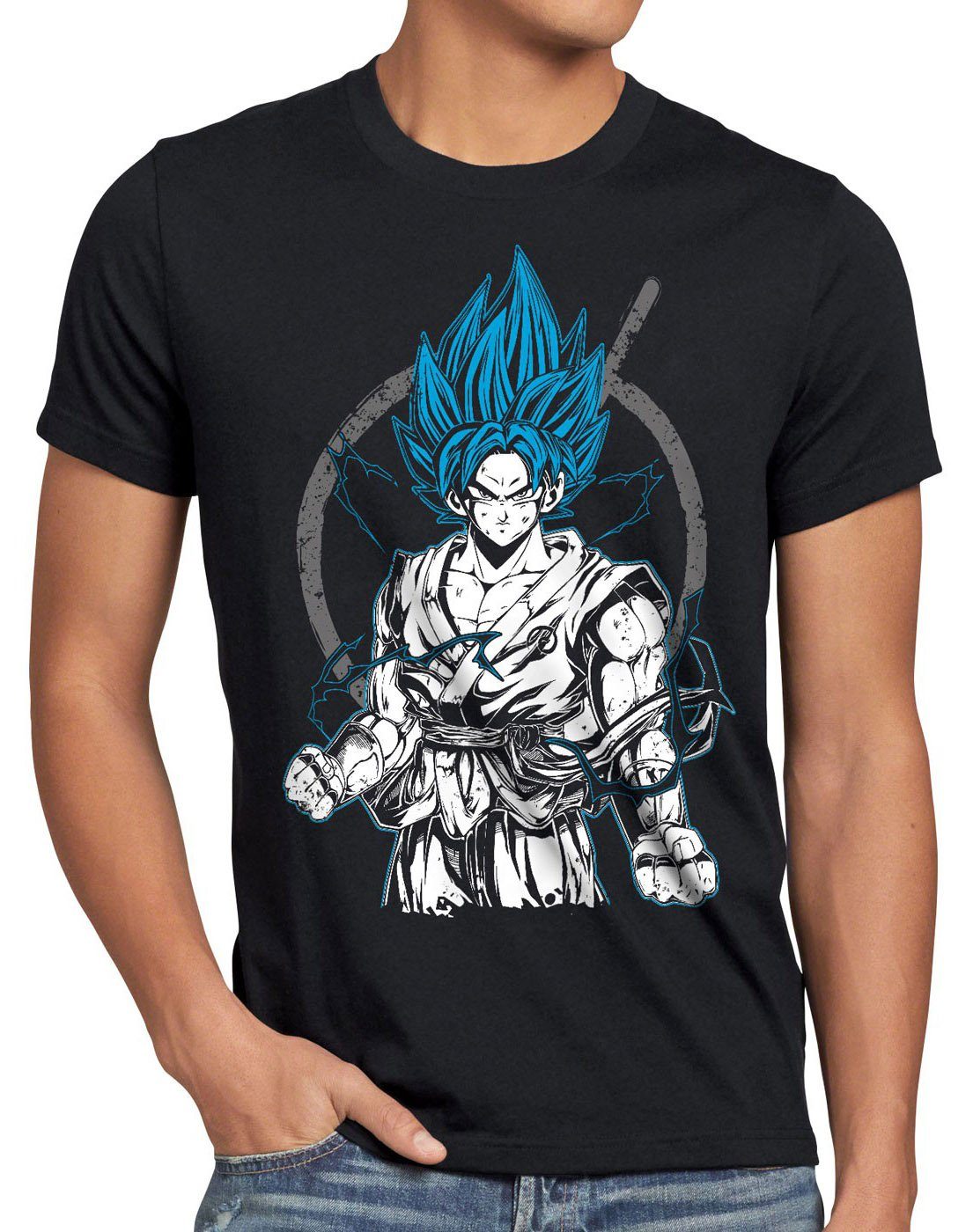 style3 Print-Shirt Herren T-Shirt Goku Contender günstig online kaufen