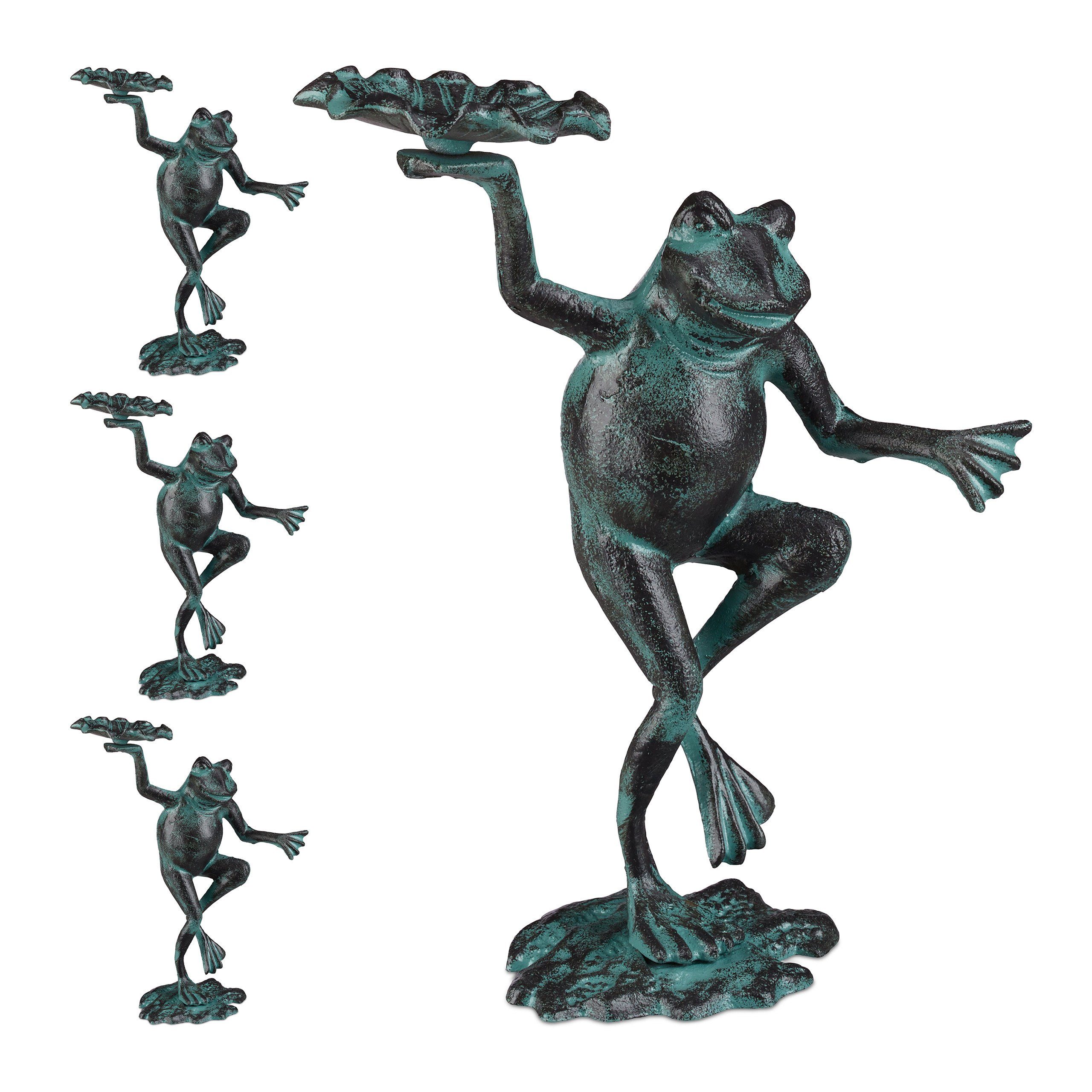 Gartenfigur 4 x Gartenfigur Frosch