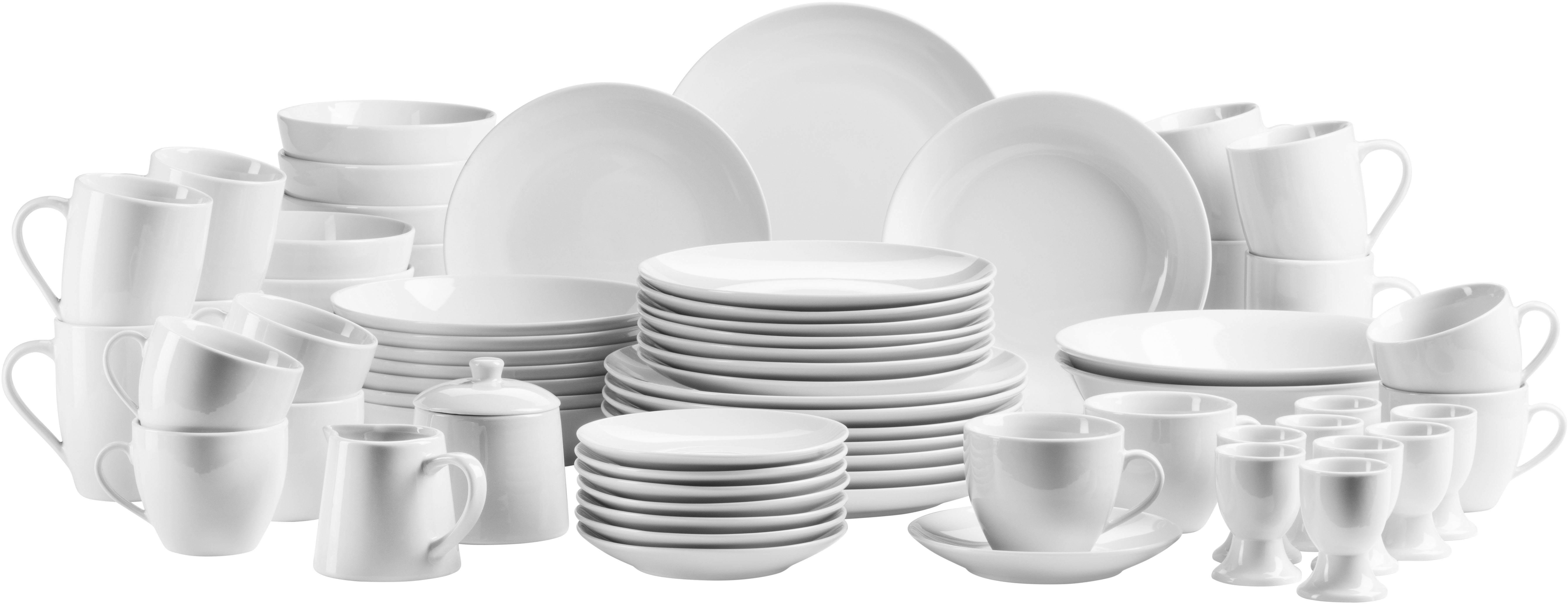 MÄSER Kombiservice BARCA, Geschirr-Set (68-tlg), 8 Personen, Porzellan
