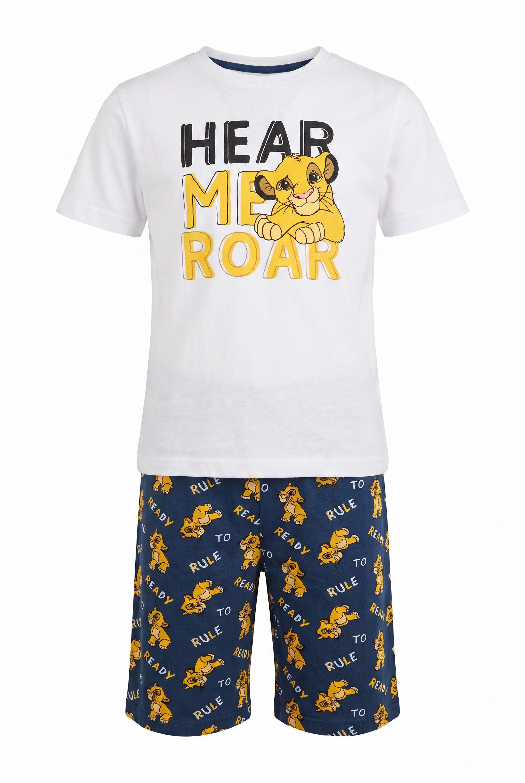 Disney Schlafanzug König der Löwen Simba Kinder Schlafanzug Pyjama kurzarm 100% Baumwolle