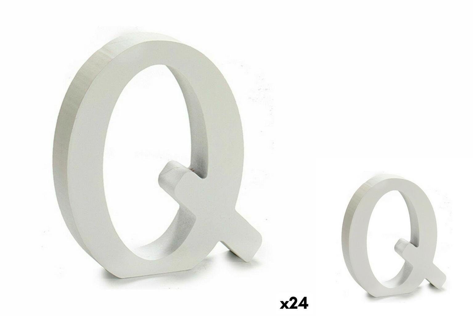 Pincello Dekoobjekt Buchstabe Q Holz Weiß 2 x 16 x 14,5 cm 24 Stück | Deko-Objekte