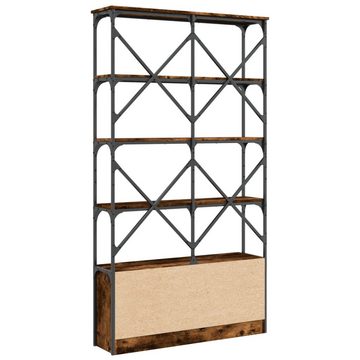 vidaXL Regal Bücherregal Räuchereiche 100x26x180 cm Holzwerkstoff und Metall