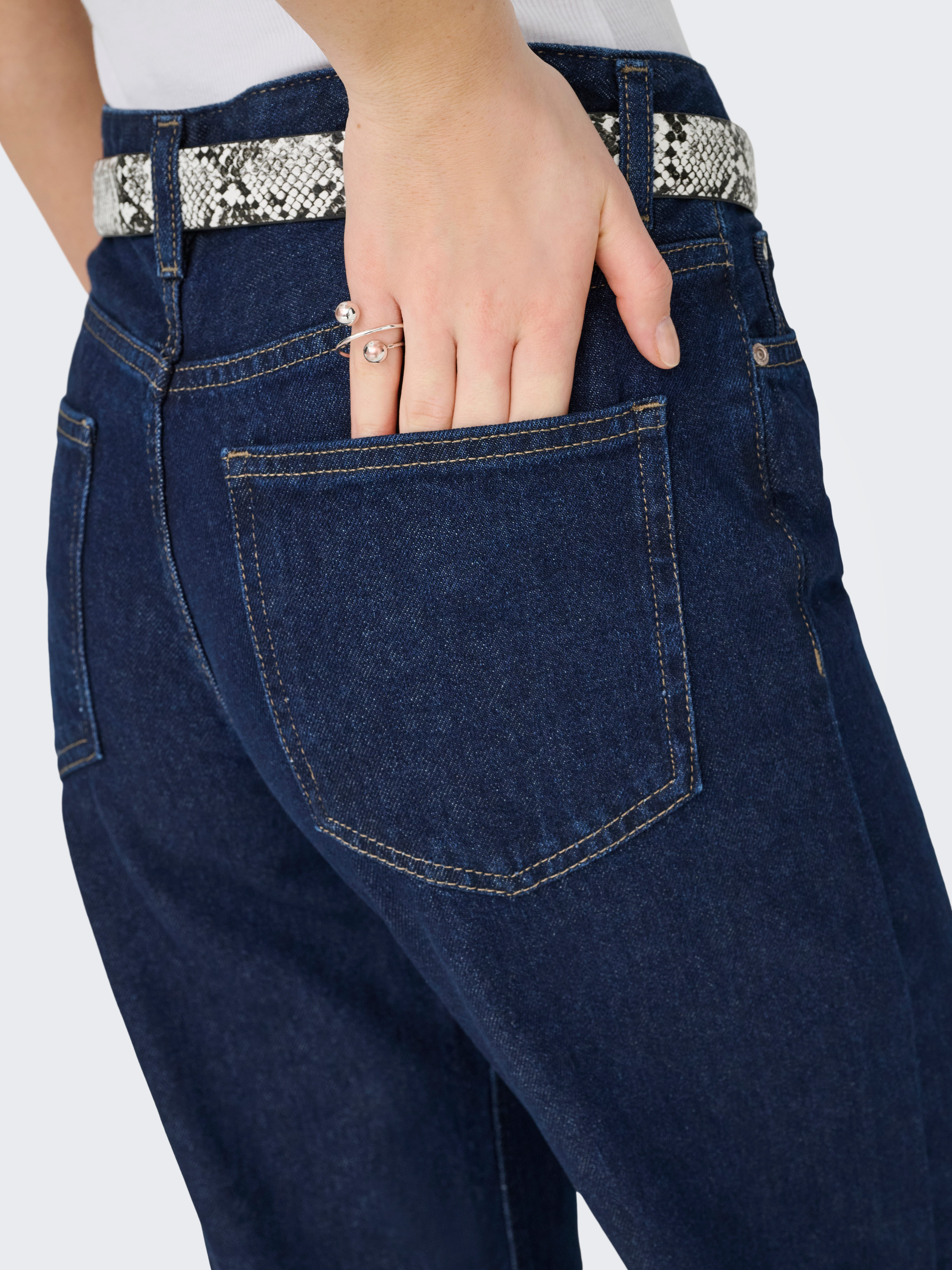 ONLY Weite Jeans ONLELLA MW WIDE FOLDUP DNM TAI988 Baumwolle, regular waist, wide fit – Bild 2 von 5