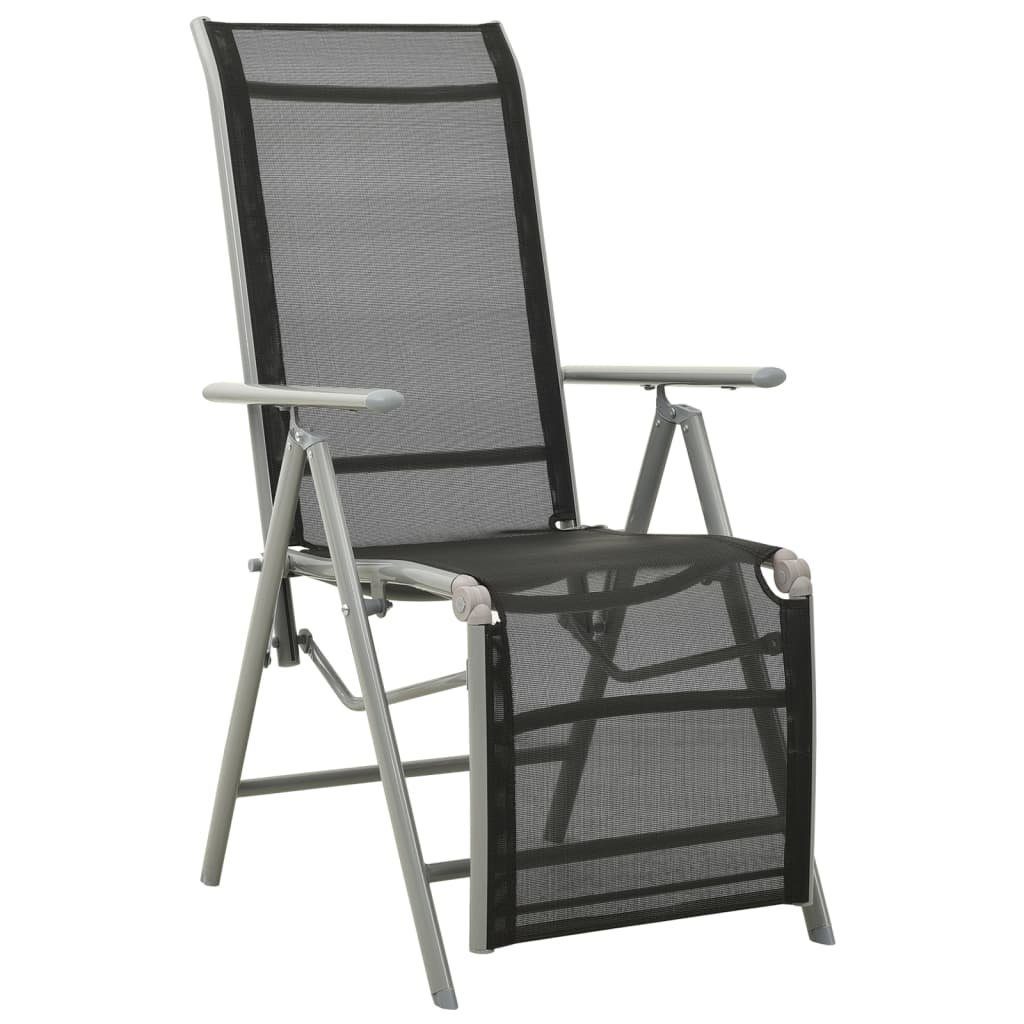 vidaXL Gartenstuhl Garten-Liegestühle 2 Stk Textilene und Silbern Aluminium