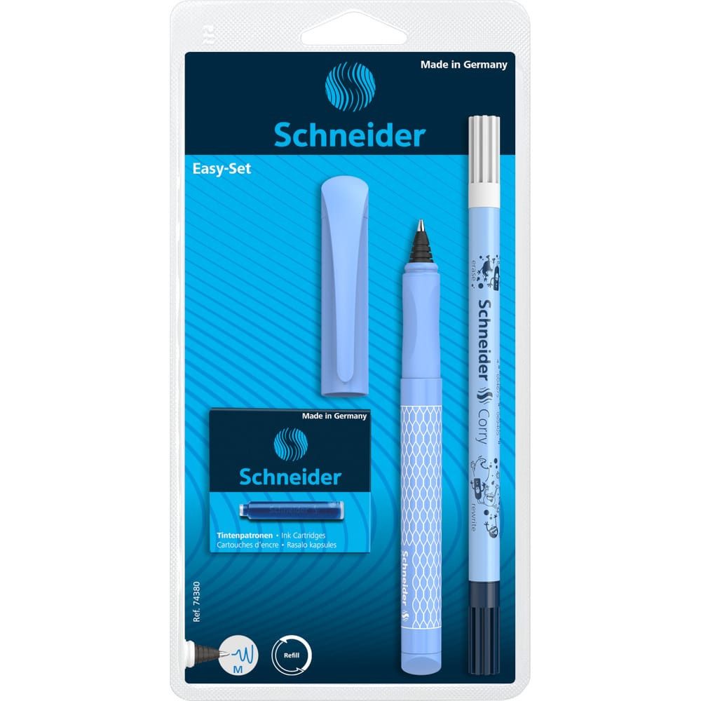 SCHNEIDER NOVUS Füllhalter Patronenroller Easy Ball mit Tintenlöscher + 6 Patronen