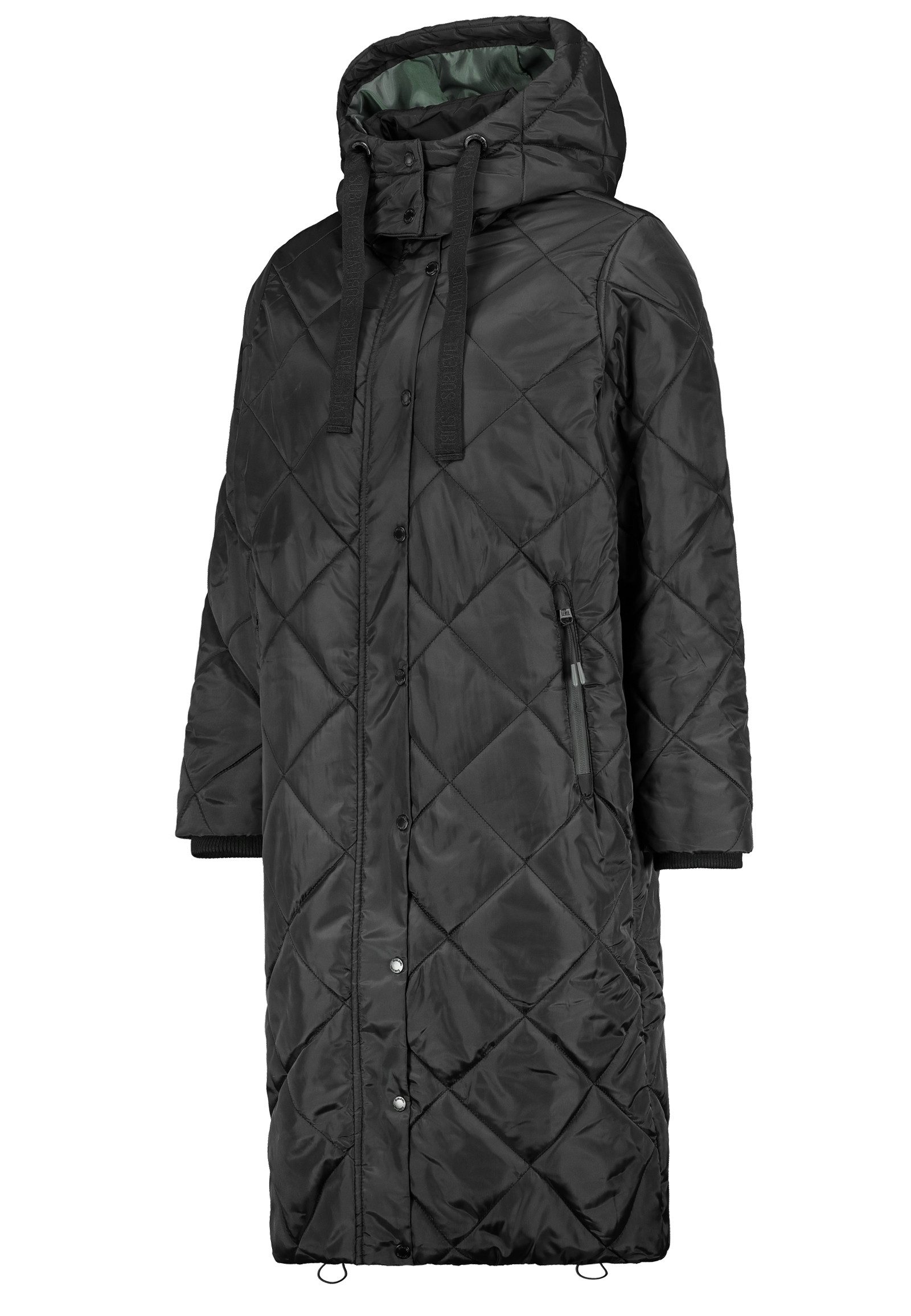 SUBLEVEL Steppjacke Damen Mantel mit Kapuze lange Winter Jacke Parka Stehkragen, Kapuze, flauschig, kuschelig, warm, Outdoor, Mantel