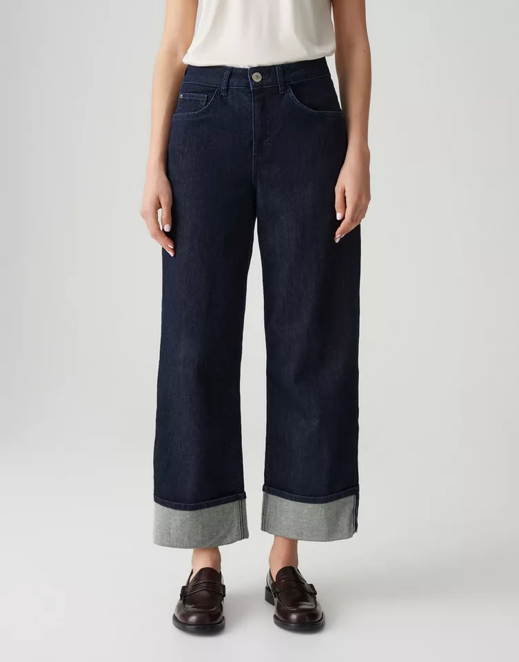 Opus 5-Pocket-Jeans MIVA TURN UP mit XL Umschlag Ankle, BCI Cotton, XL-Aufschlag am Saum