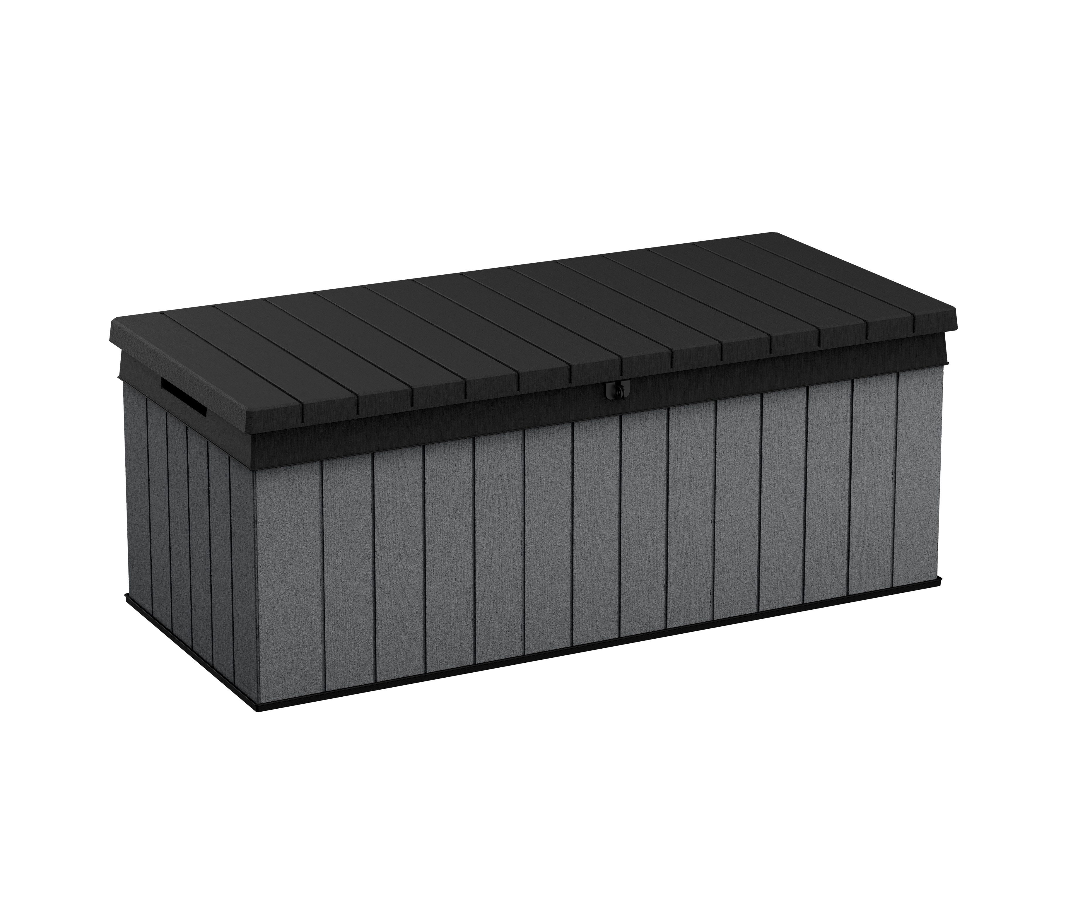 Keter Gartenbox Keter Aufbewahrungsbox DARWIN Anthrazit, 380 L, belastbar bis 300 kg, abschließbar