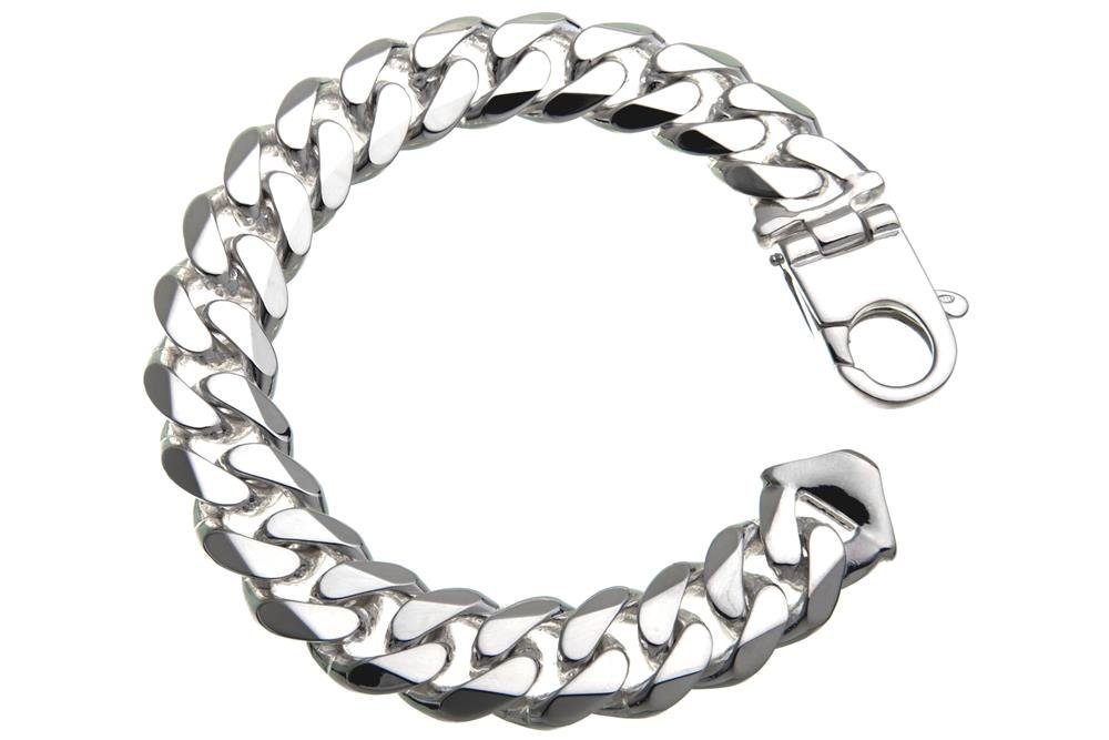 Silberkettenstore Silberarmband Panzerkette Armband 14mm - 925 Silber, Länge wählbar von 18-25cm