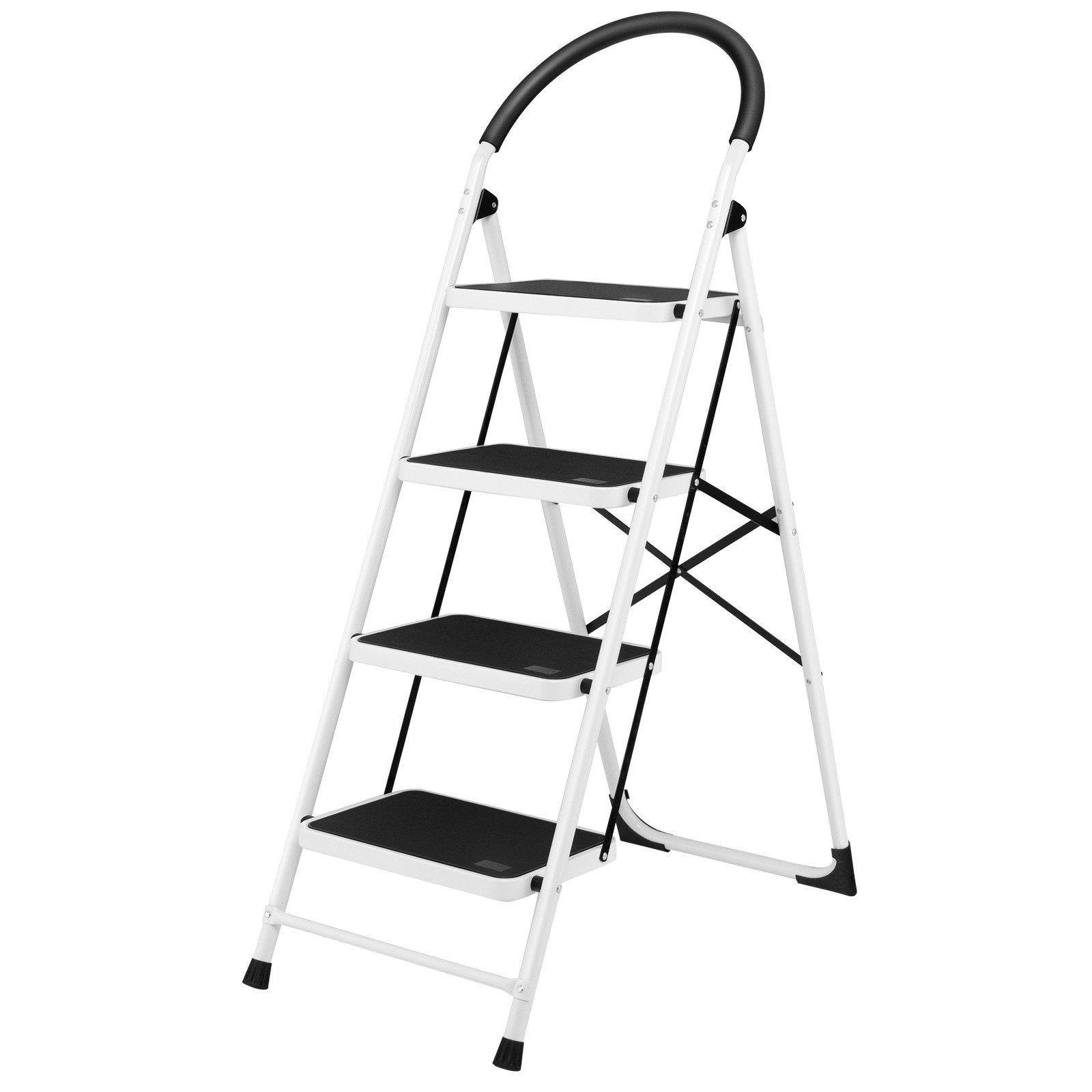 COSTWAY Trittleiter, 4-Stufen-Haushaltsleiter, klappbar, bis 150 kg