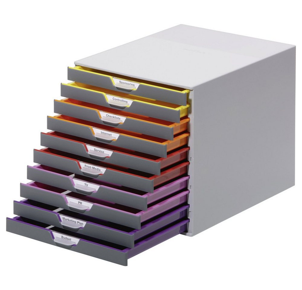 Thumbnail - DURABLE Schubladenbox Durable VARICOLOR10 - 7610 761027 Schubladenbox Grau DIN A4, DIN C4, F