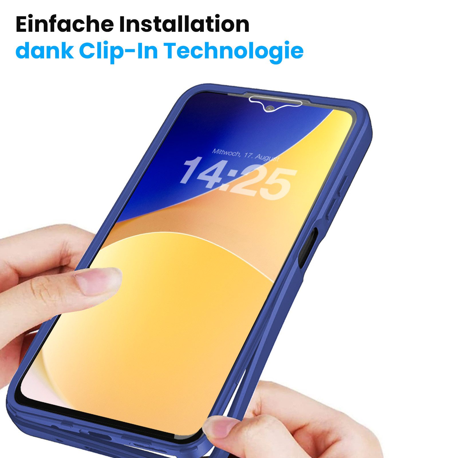 Tec-Expert Handyhülle 360 Grad Hülle für Samsung Galaxy A17 / A17 5G 6.7 Zoll, 6.7", Rundum Schutz Cover Case Hülle robust – Bild 4 von 5