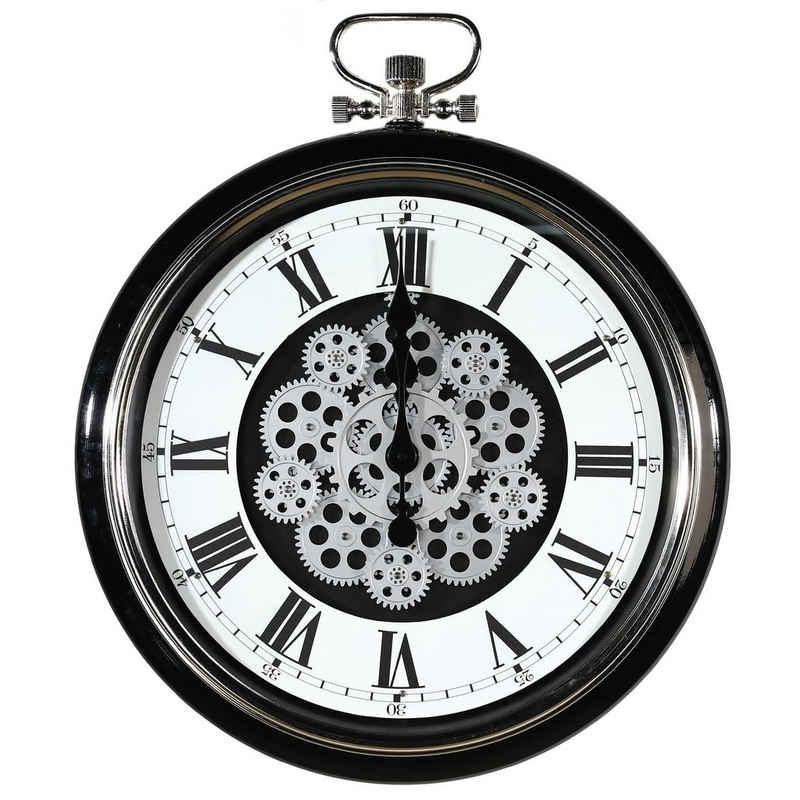 GILDE Uhr GILDE Wanduhr Origin - schwarz-silber-weiß - H. 62cm x B. 52,5cm
