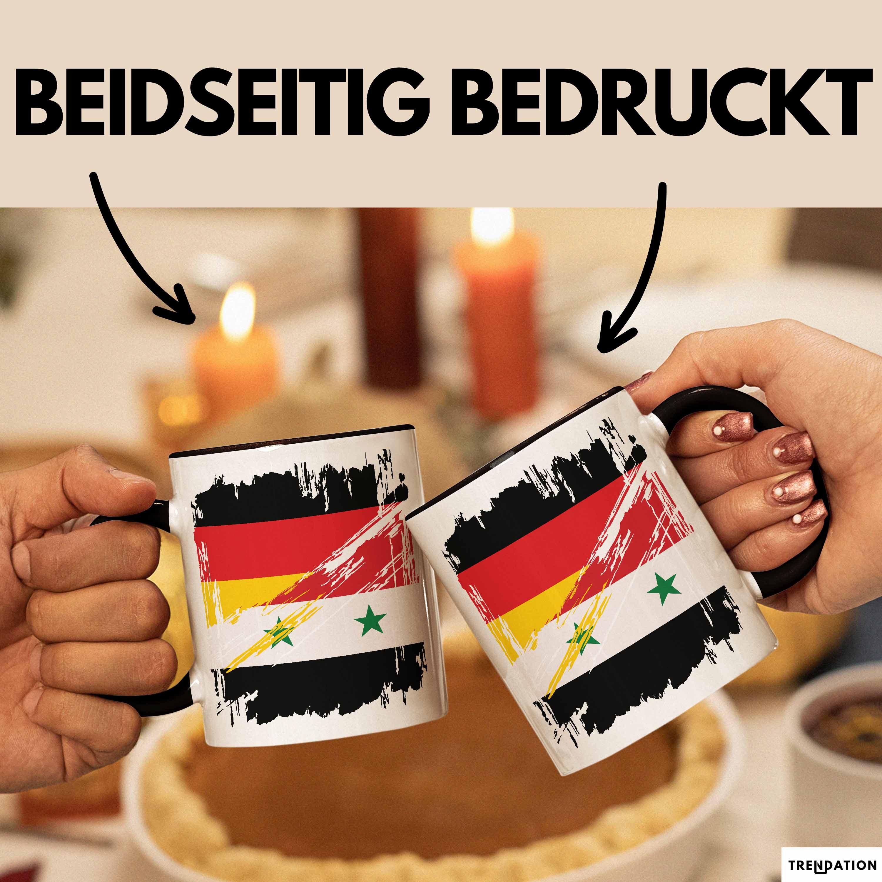Trendation Tasse Syrien Deutschland Flagge Halb Deutscher Halb Syrer Fußball Germany 20