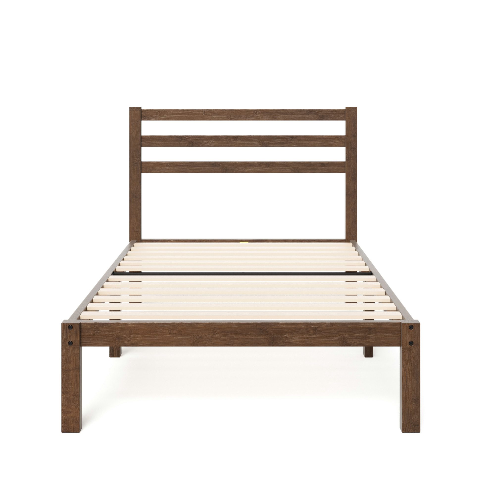 ZINUS Massivholzbett Leni (Packung, 1-tlg., aus nachhaltigem Bambusholz, Braun, 90x200 cm), mit Kopfteil, inklusive Lattenrost aus Holz
