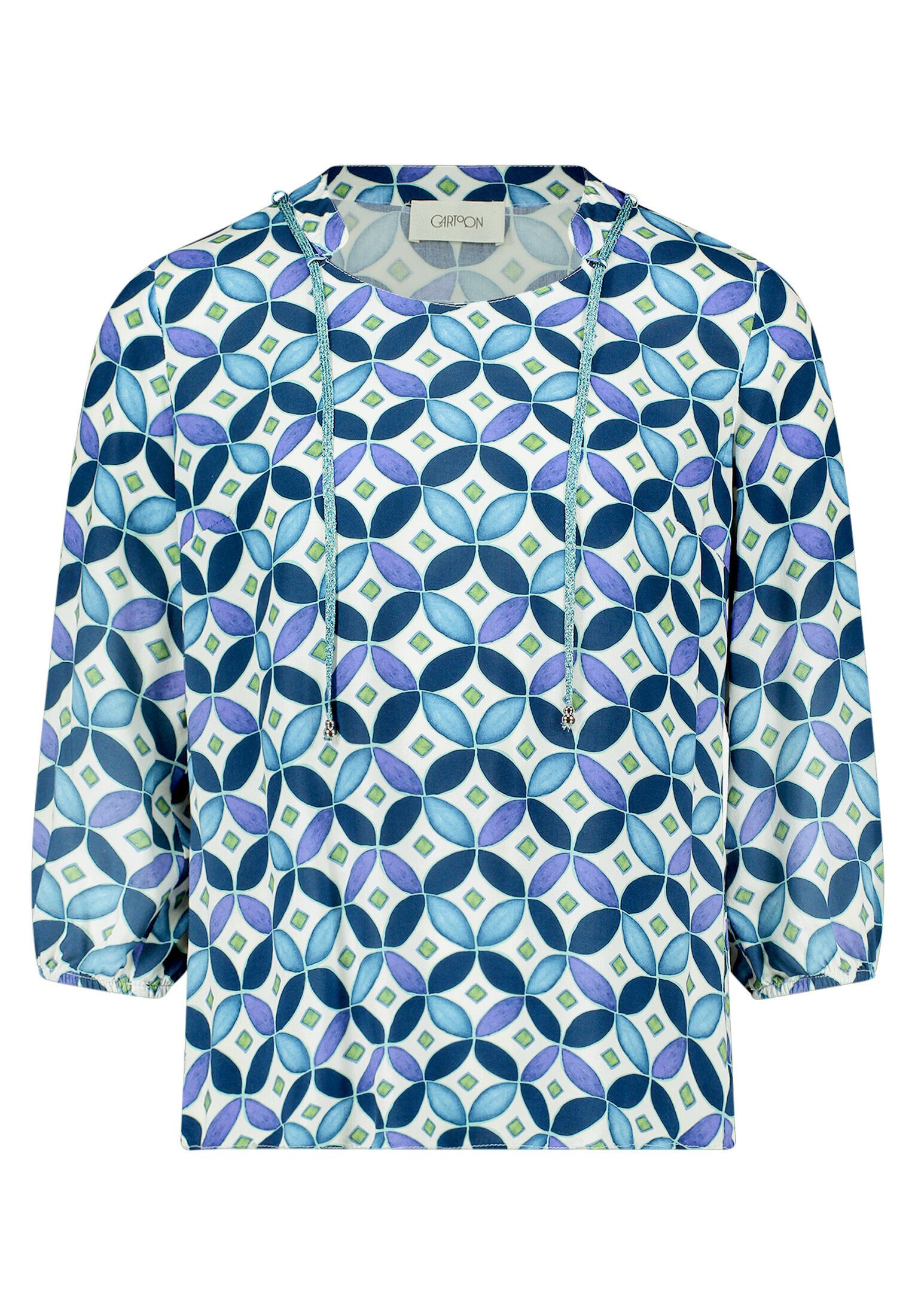 Cartoon Shirtbluse Damen mit Schnürung