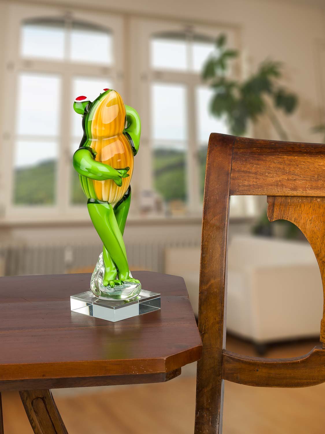 Aubaho Dekofigur Glasfigur Frosch Glas Skulptur Figur Antik-Stil 30cm im Murano