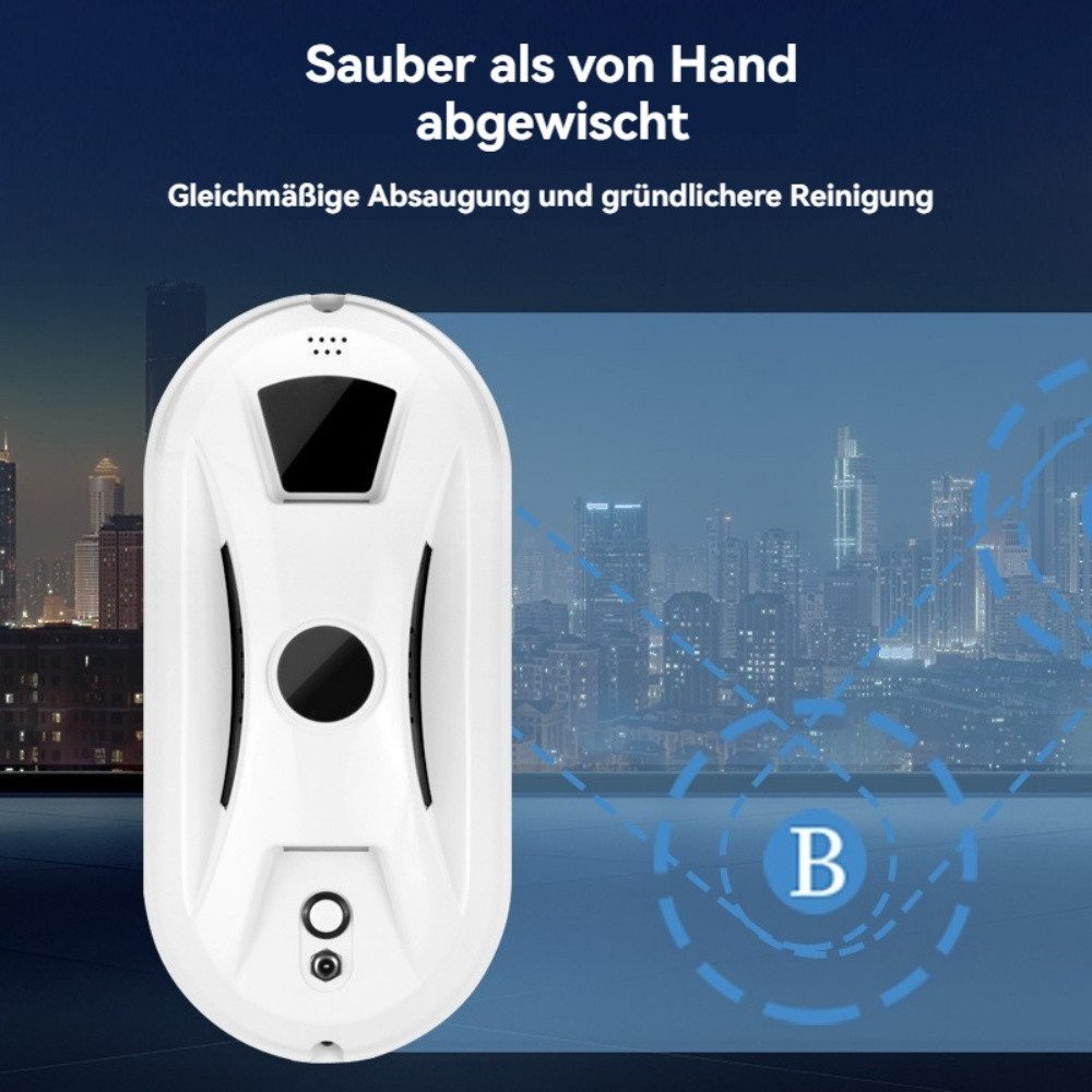 Ophy Fenstersauger Fensterreinigungsroboter (Fenstersauger) mit Fernbedienung, 65 dB leiser Betrieb–für glatte Glasflächen, ideal für Zuhause&Büro