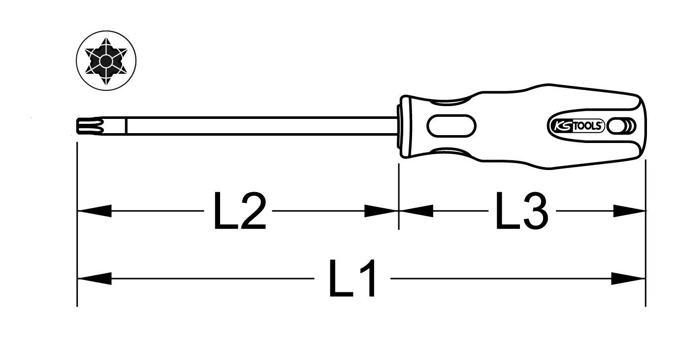 Thumbnail - KS Tools Schraubendreher ERGOTORQUEplus, Torx mit Kugelkopf, T27