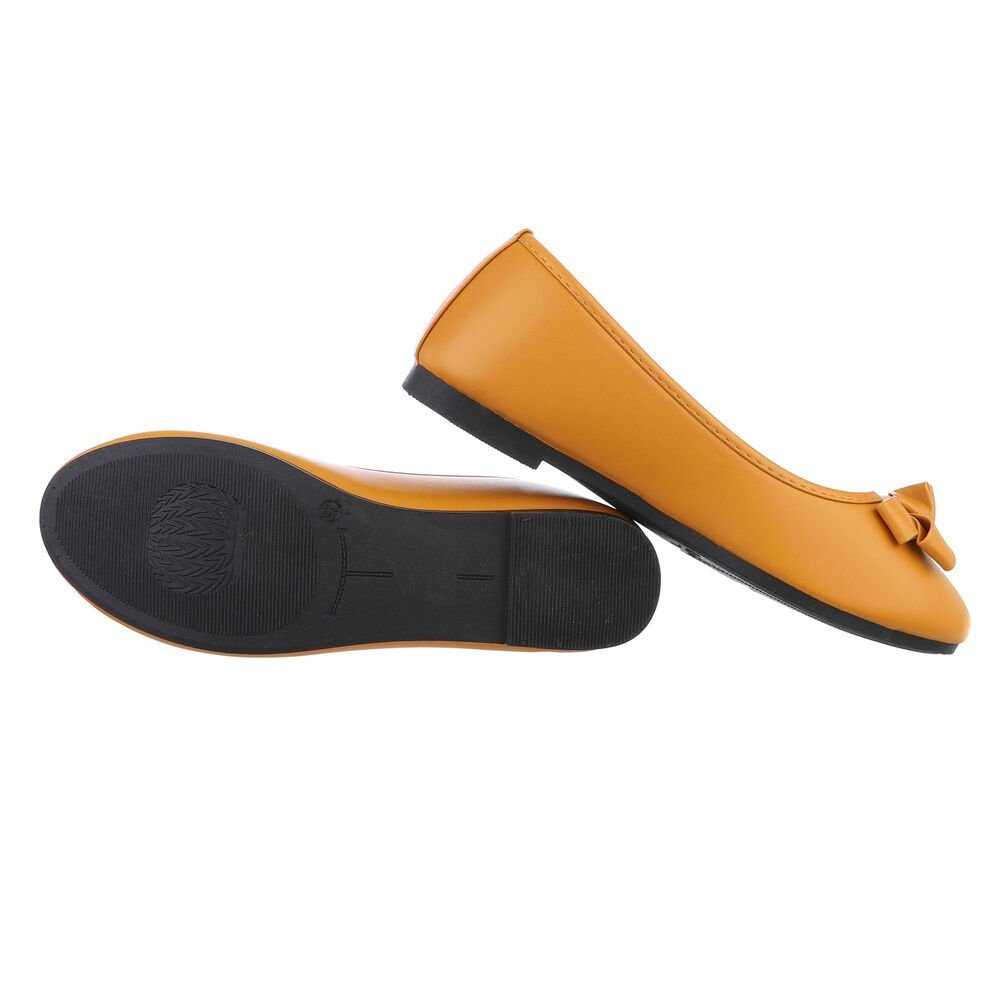 Ital-Design Damen Freizeit Ballerina (85894145) Blockabsatz Klassische Ballerinas in Orange