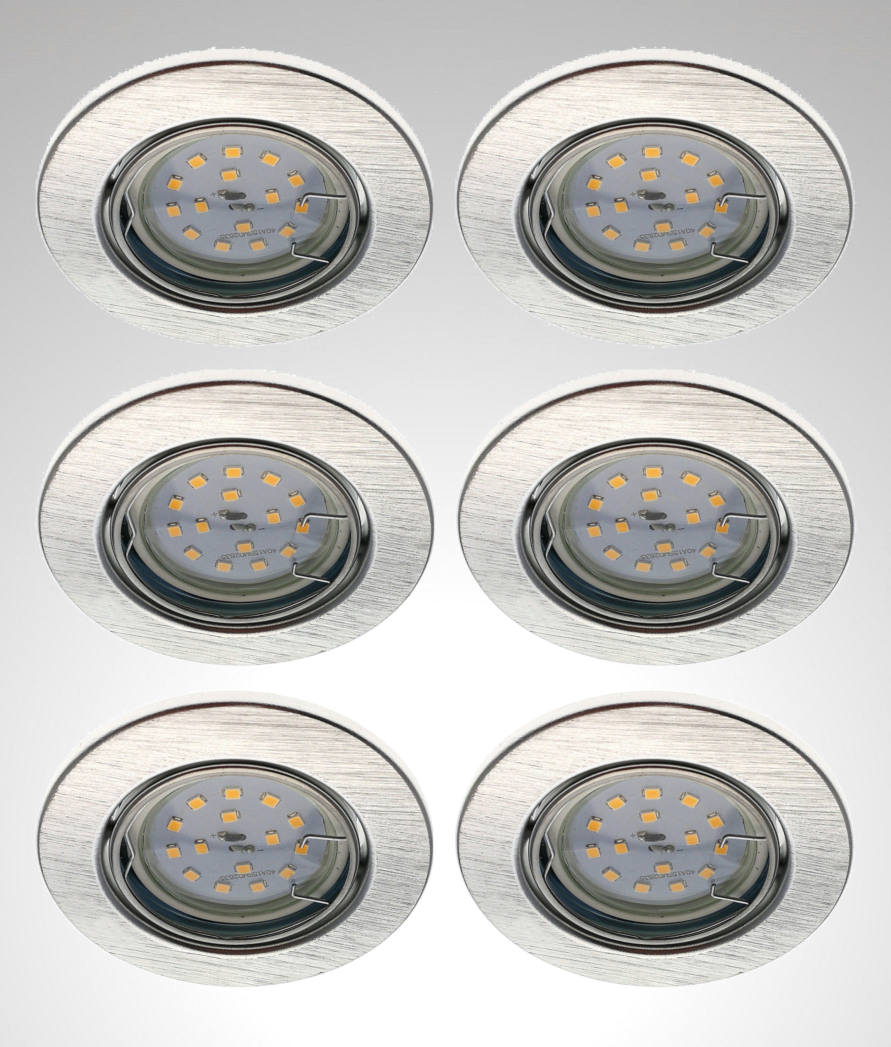 TRANGO LED Einbauleuchte, 6er Set 6729-069MO LED Einbaustrahler in ALU gebü günstig online kaufen