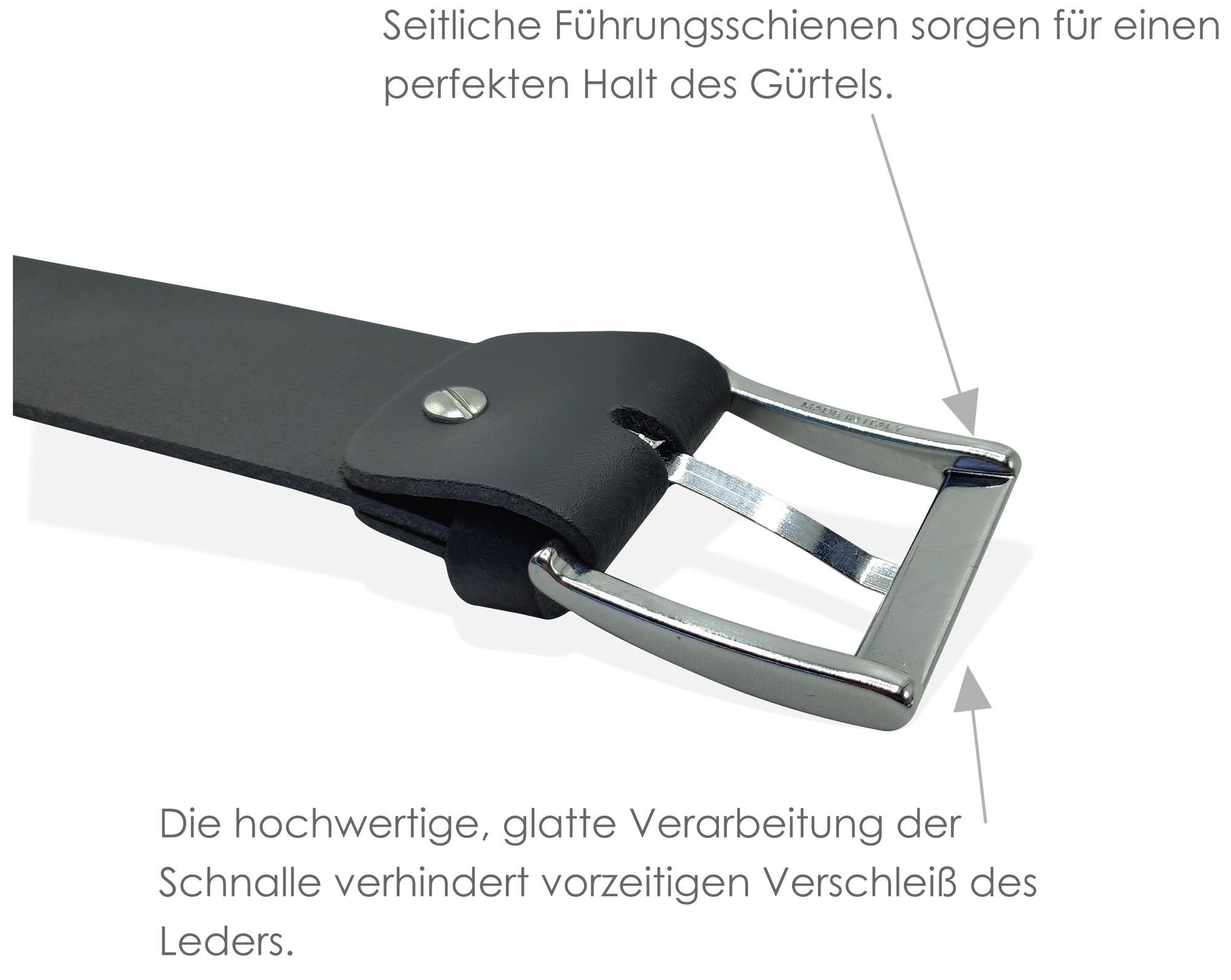 FRONHOFER Ledergürtel Herren Rindsleder breit (1-St) kürzbar, versilbert, für Jeans