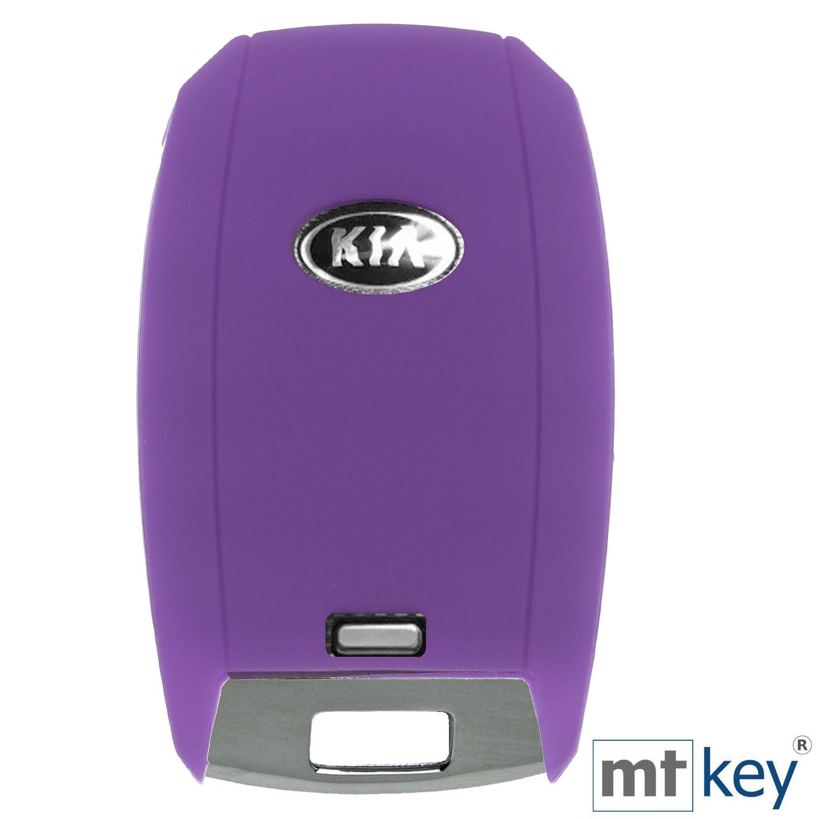 mt-key Schlüsseltasche Softcase 3 Stonic Rio KIA Silikon Tasten KEYLESS Ceed mit Sportage Autoschlüssel Schutzhülle für Soul Lila Picantio Schlüsselband