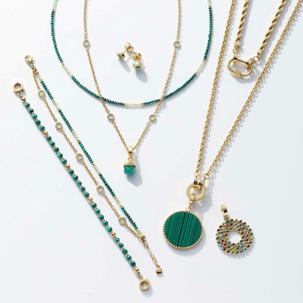 LEONARDO Edelstahlkette Valea grün...