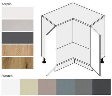 Feldmann-Wohnen Eckschrank Kvantum (Kvantum, 1-St) 84cm Front-, Korpusfarbe und Ausführung wählbar 2-türig