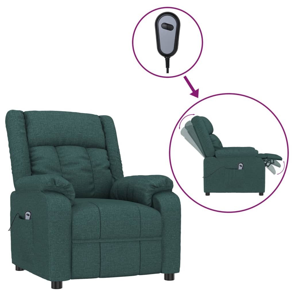 vidaXL Sessel Relaxsessel Elektrisch Dunkelgrün Stoff günstig online kaufen