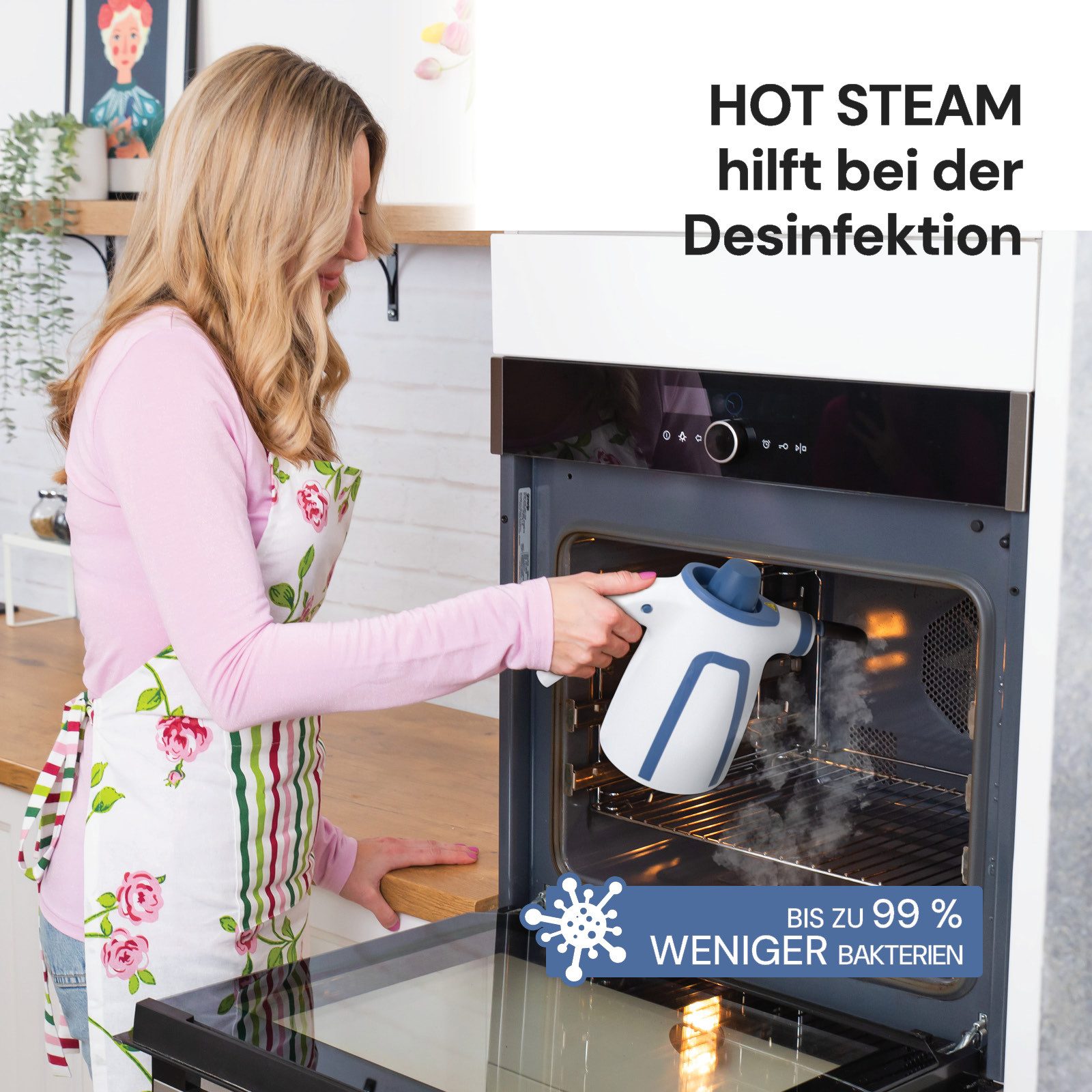 Vitapur Handdampfreiniger Elektrischer Dampfreiniger Steam Cleaner für Fugen, Fließen 10 Zubehör