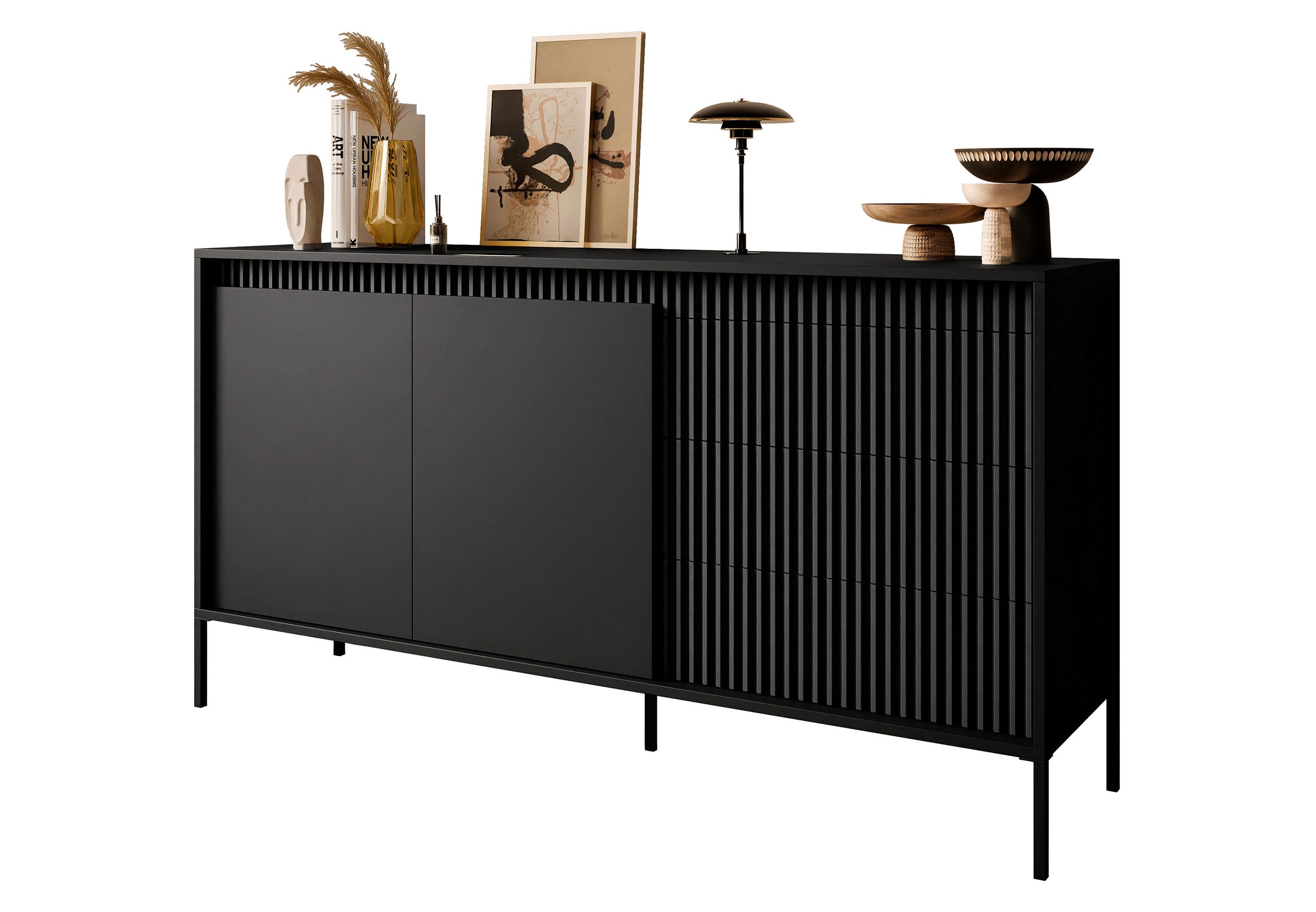 Lookway Kommode YASUMI 2D3S mit 2 Türen und 3 Schubladen (1x Kommode), 153,5x39,5x81x,4 cm