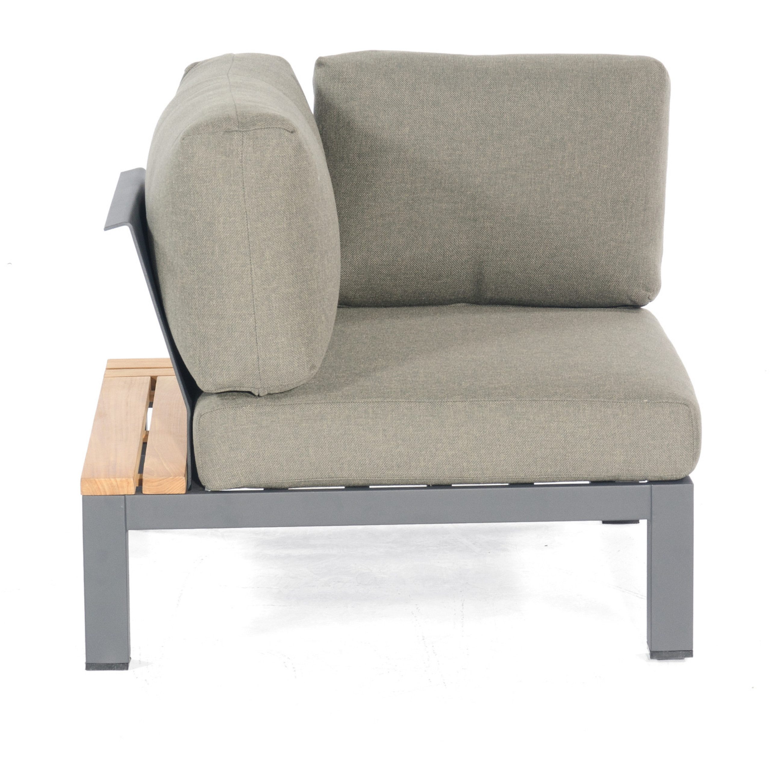 SonnenPartner Gartenlounge-Sessel Sonnenpartner Lounge-Eckmodul Equila Aluminium/Teakholz mit Kissen