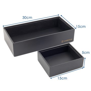 Hanseküche Aufbewahrungsbox Küchen Organisierer Set (Set Ordnungsboxen Holz, 2 St., Schachteln für Schubladen - unterschiedlich einsetzbar), Organisatorische Aufbewahrung - Stapelbare Kisten
