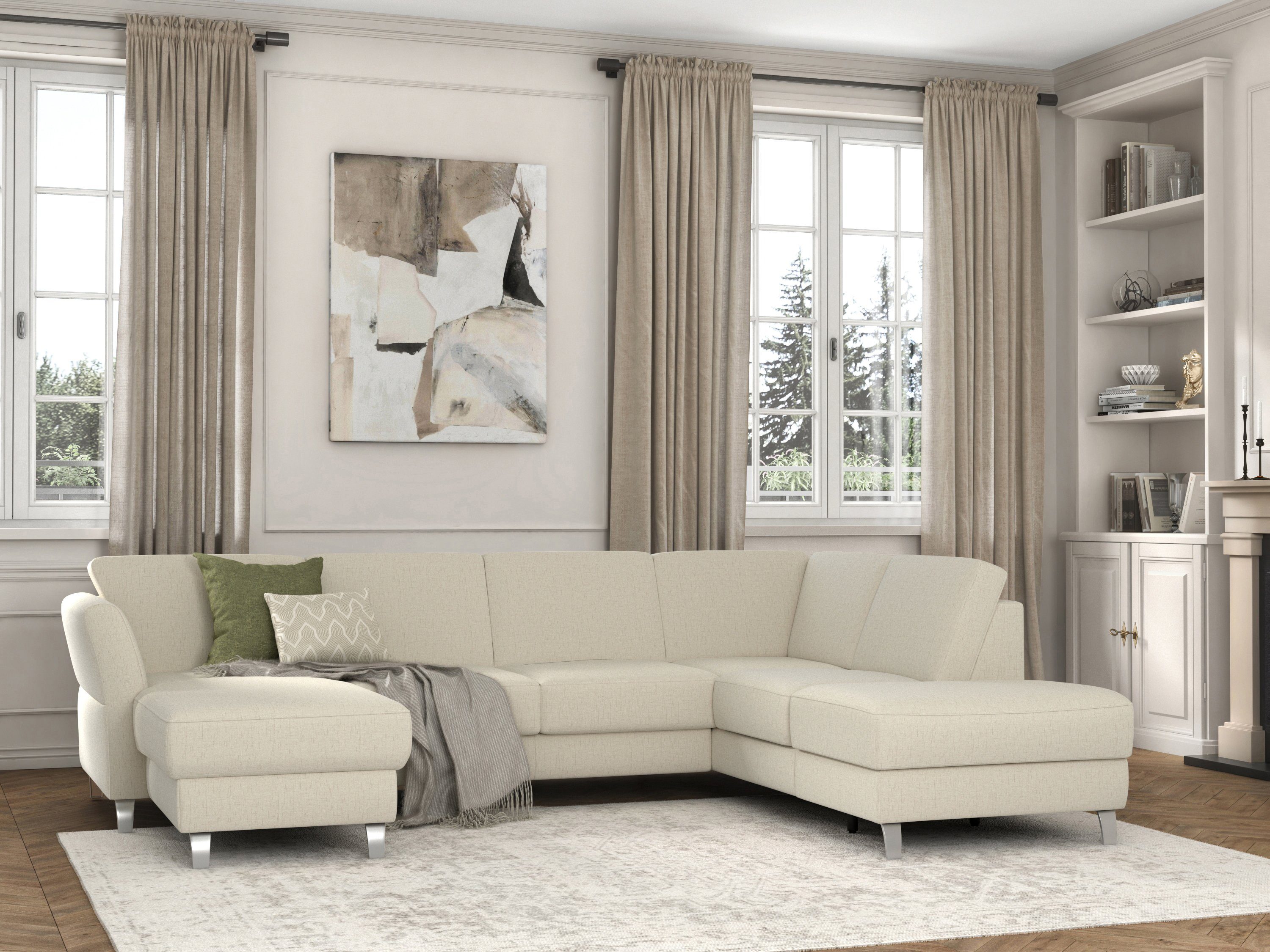 sit&more Wohnlandschaft Visby U-Form, Wahlweise mit Bettfunktion und Stauraum, frei im Raum stellbar