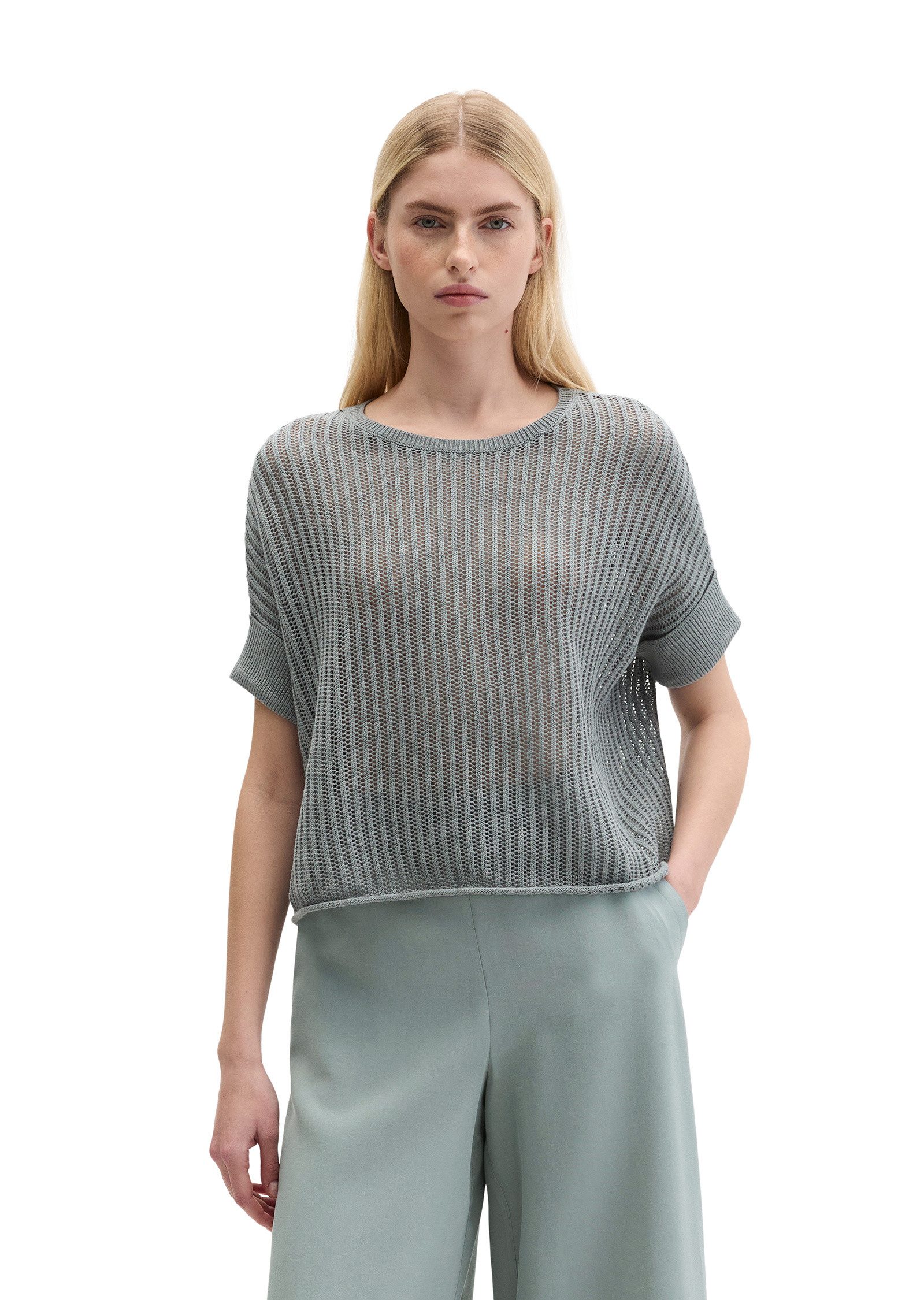Marc O'Polo Strickpullover aus Organic Cotton-Leinen-Mix