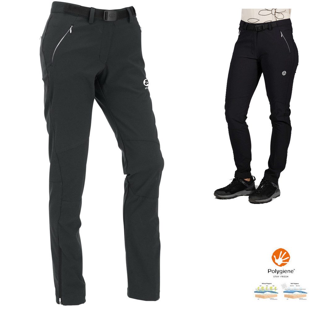 Maul Trainingstights Maul - Peak Perle Damen warme Softshellhose Trekking Hose, schwarz