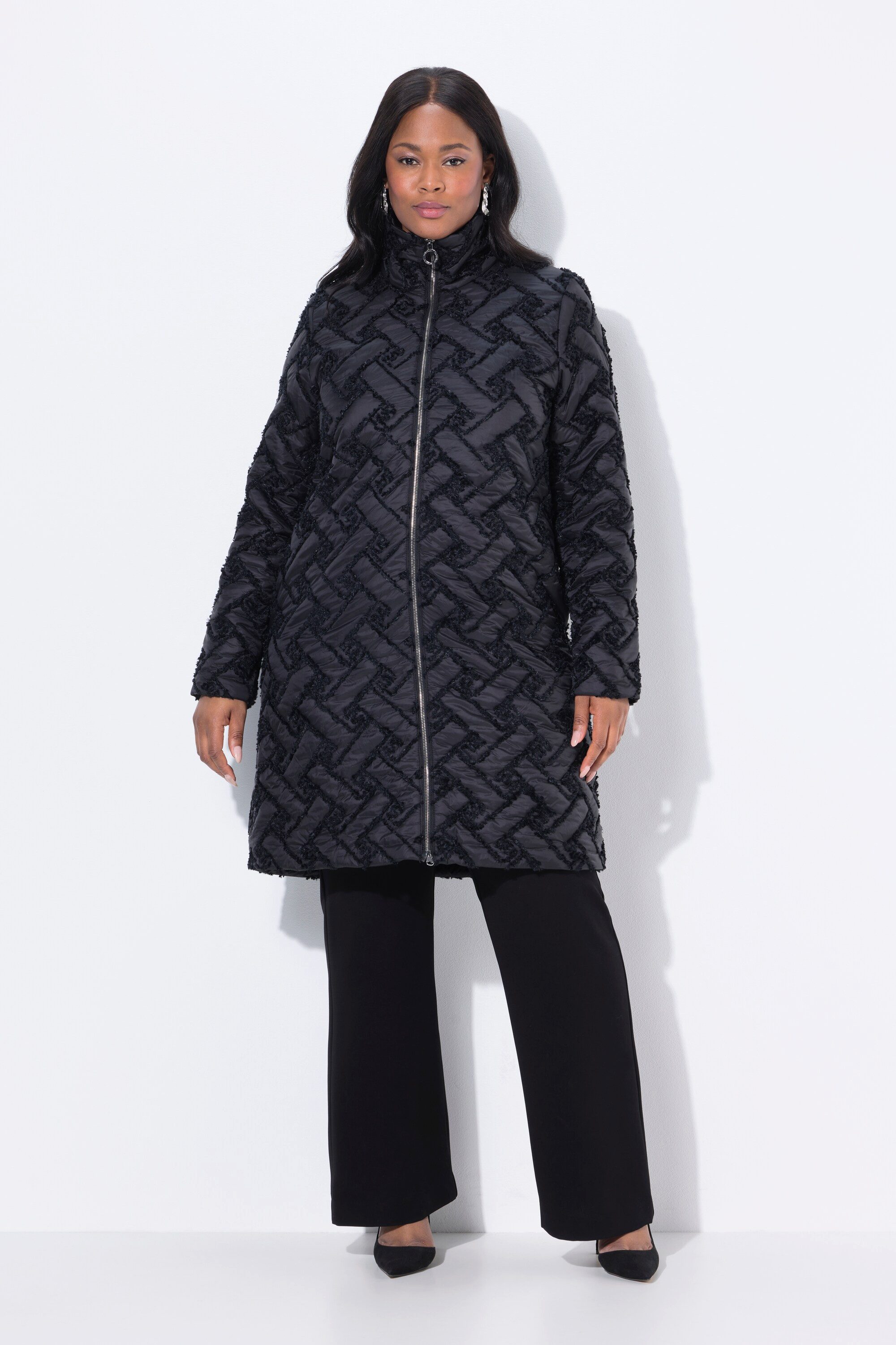 Ulla Popken Steppjacke Steppjacke A-Linie Stehkragen günstig online kaufen