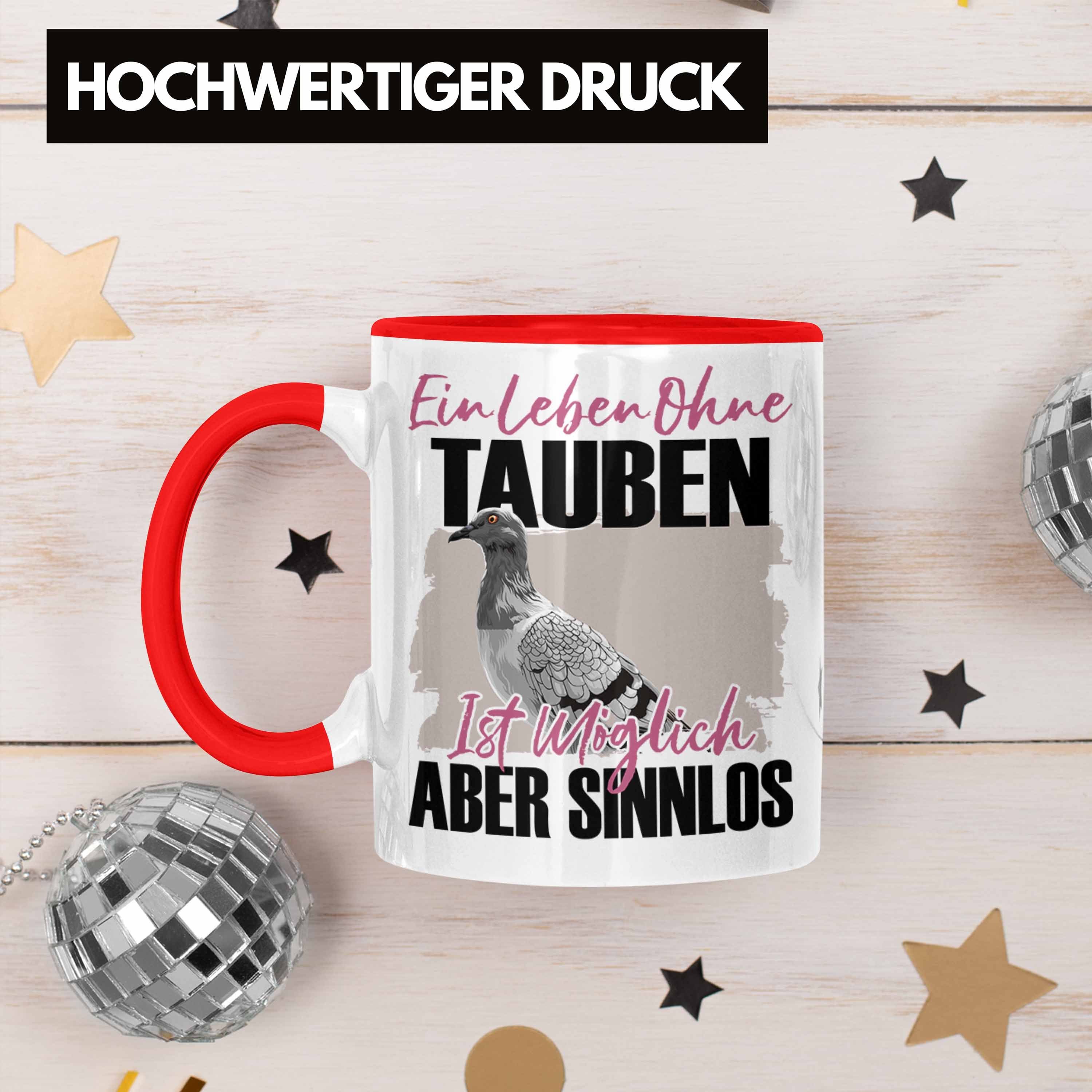 Tasse Geschenkidee - Spruch Rot Trendation Eule Trendation Geschenk Tasse Tauben Liebhaber