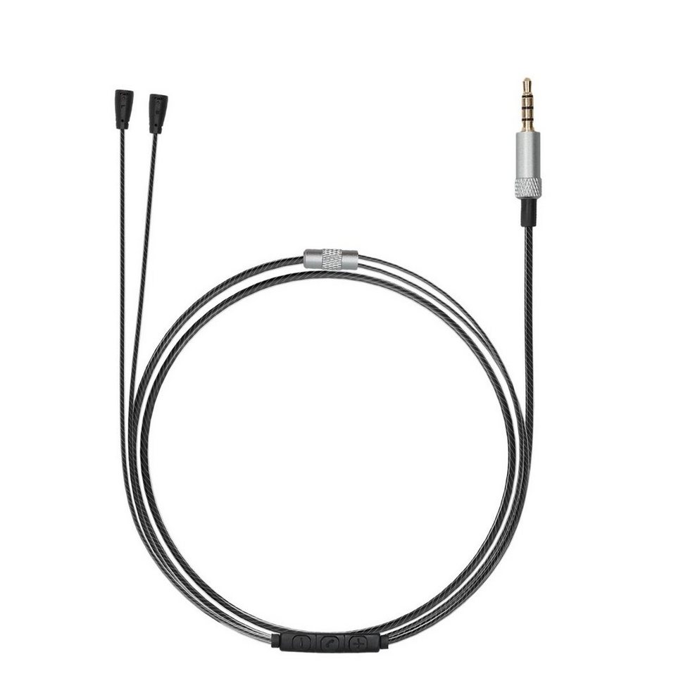 kwmobile Kopfhörerkabel für Sennheiser IE8 / IE80 Audio-Kabel, Ersatz Kabel  120 cm Mikrofon Lautstärkeregler - 3.5mm Klinke