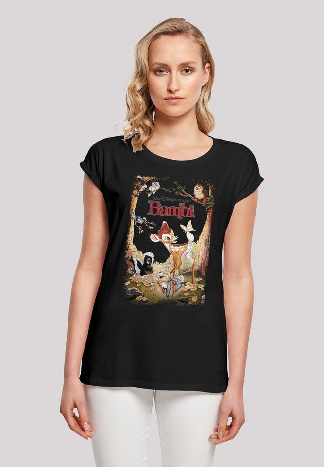 F4NT4STIC T-Shirt Disney Bambi Retro Poster Damen,Premium  Merch,Regular-Fit,Kurze Ärmel,Bedruckt