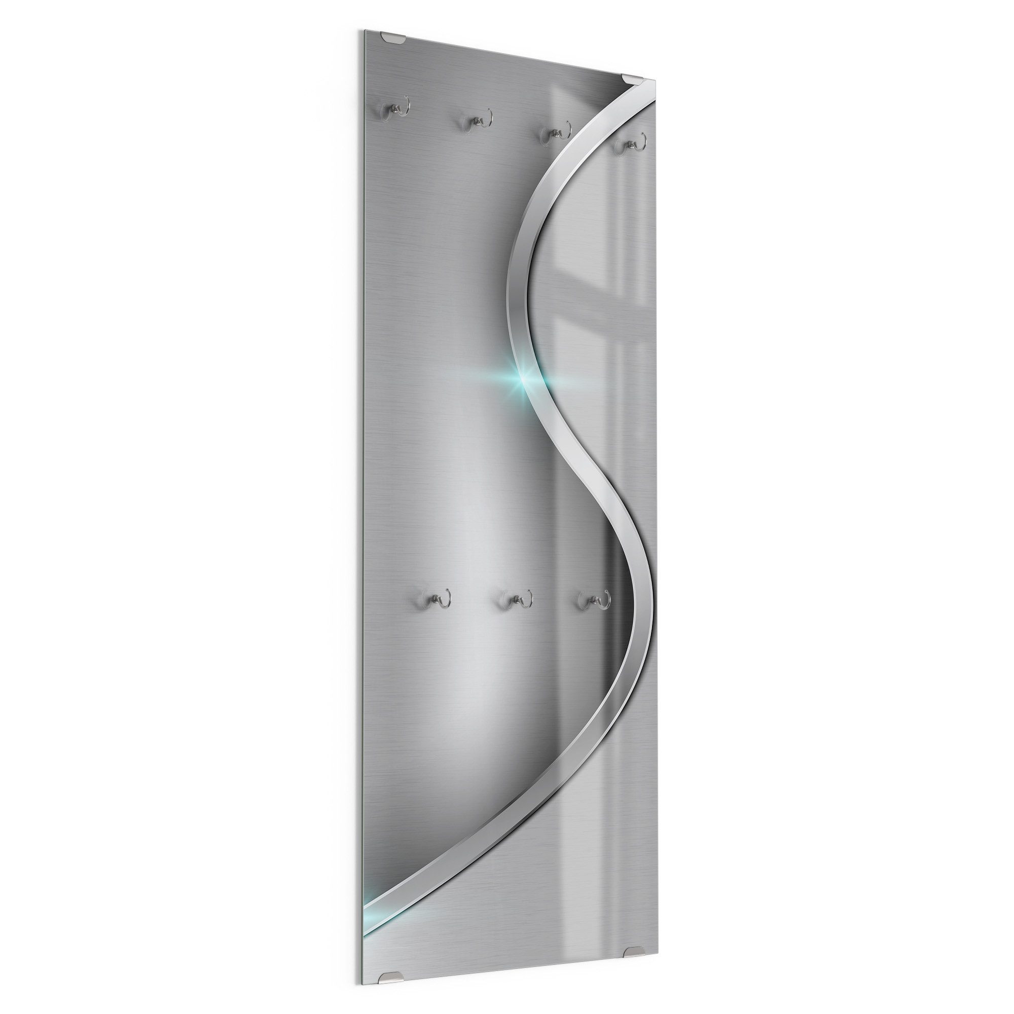 DEQORI Kleiderhaken 'Polierte Oberfläche', Glas Garderobe hängend Flur Jackenhalter modern Wandgarderobe Haken