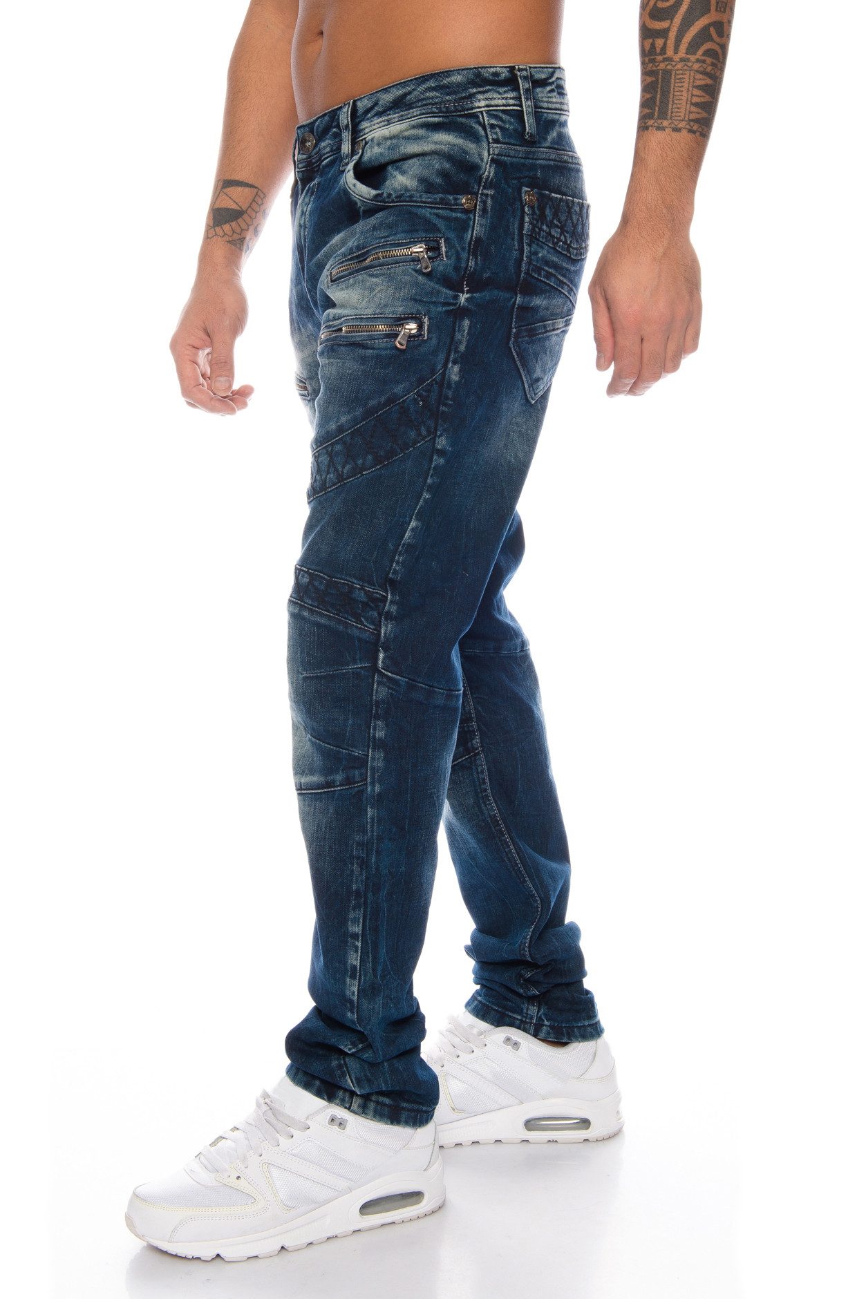 Cipo & Baxx Regular-fit-Jeans Herren Jeans Hose mit extravagantem Nahtdesig günstig online kaufen