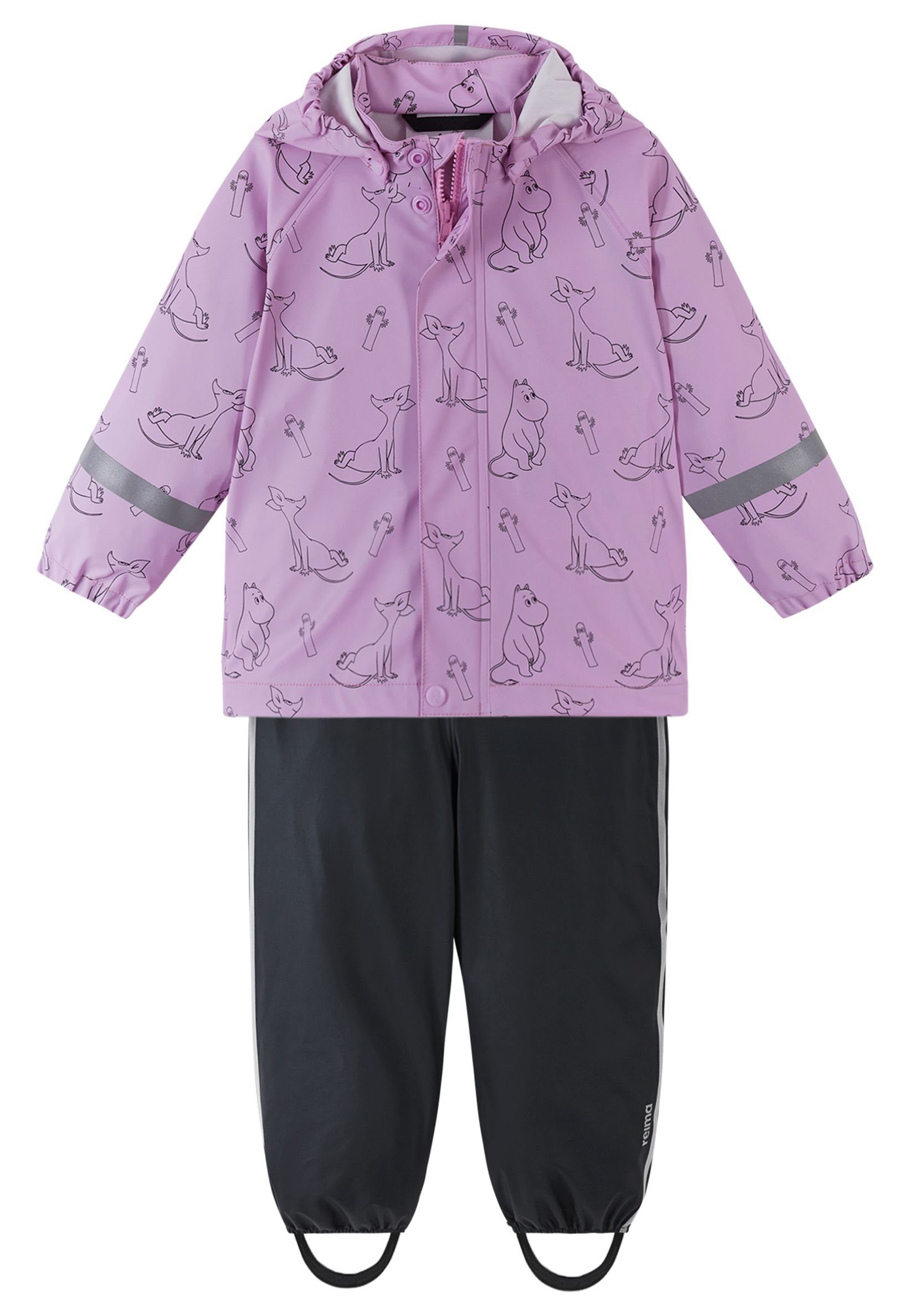 reima Regenoverall Moomin Plask mit reflektierenden Details und getapten Nähten Light orchid